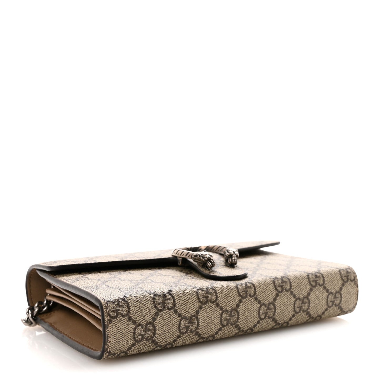 GG Supreme Monogram Mini Dionysus Chain Wallet Beige Taupe