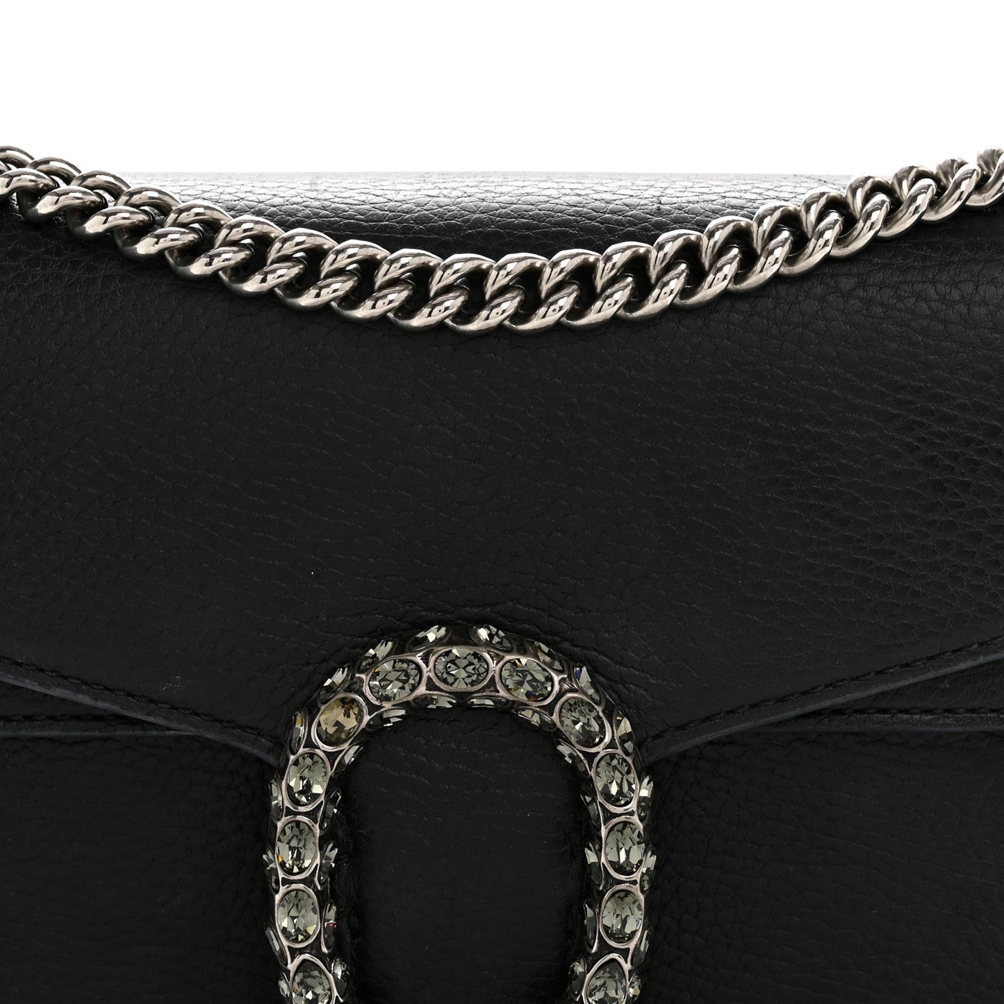 Pebbled Calfskin Small Dionysus Shoulder Bag Black