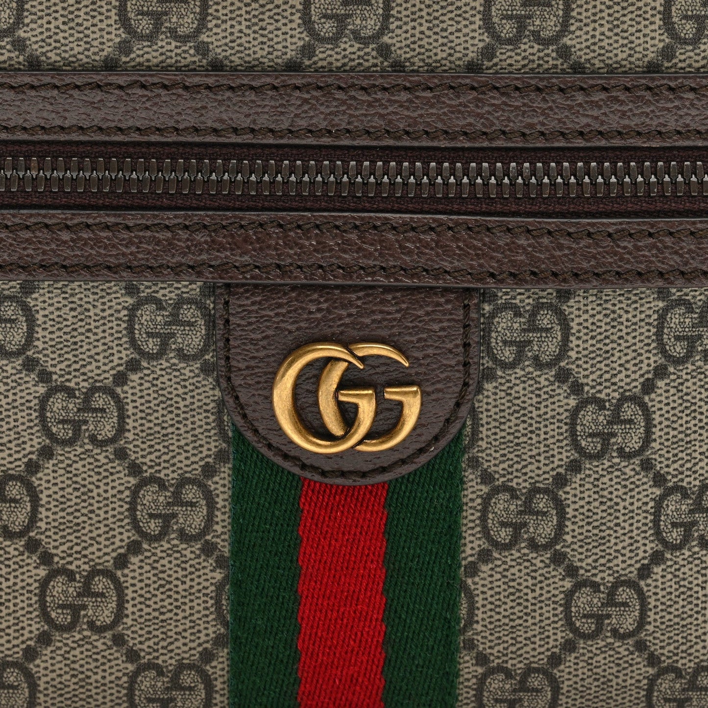Soft GG Supreme Monogram Medium Ophidia Belt Bag Dark Brown