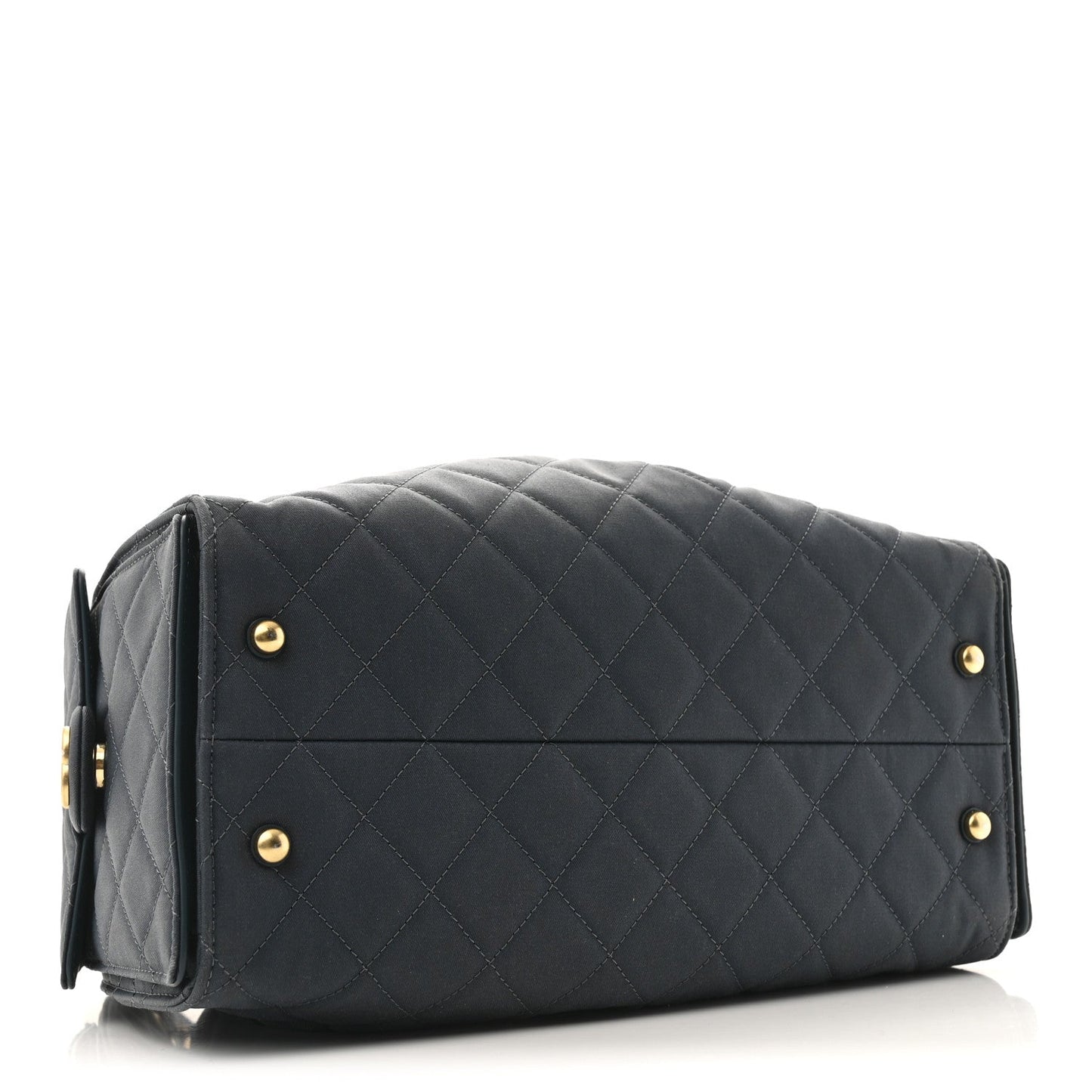 Canvas Quilted Medium Chanel 25 Handbag Dark Blue