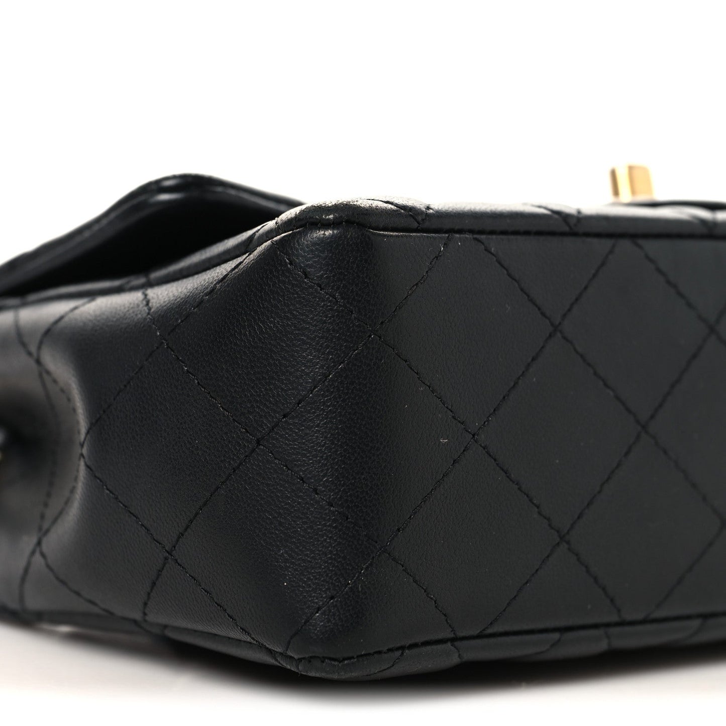 Lambskin Quilted Mini Rectangular Flap Black