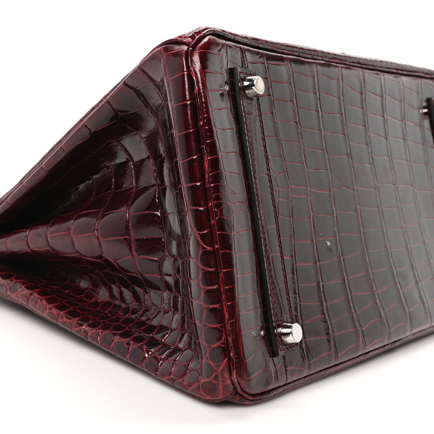 Shiny Porosus Crocodile Birkin 35 Bourgogne
