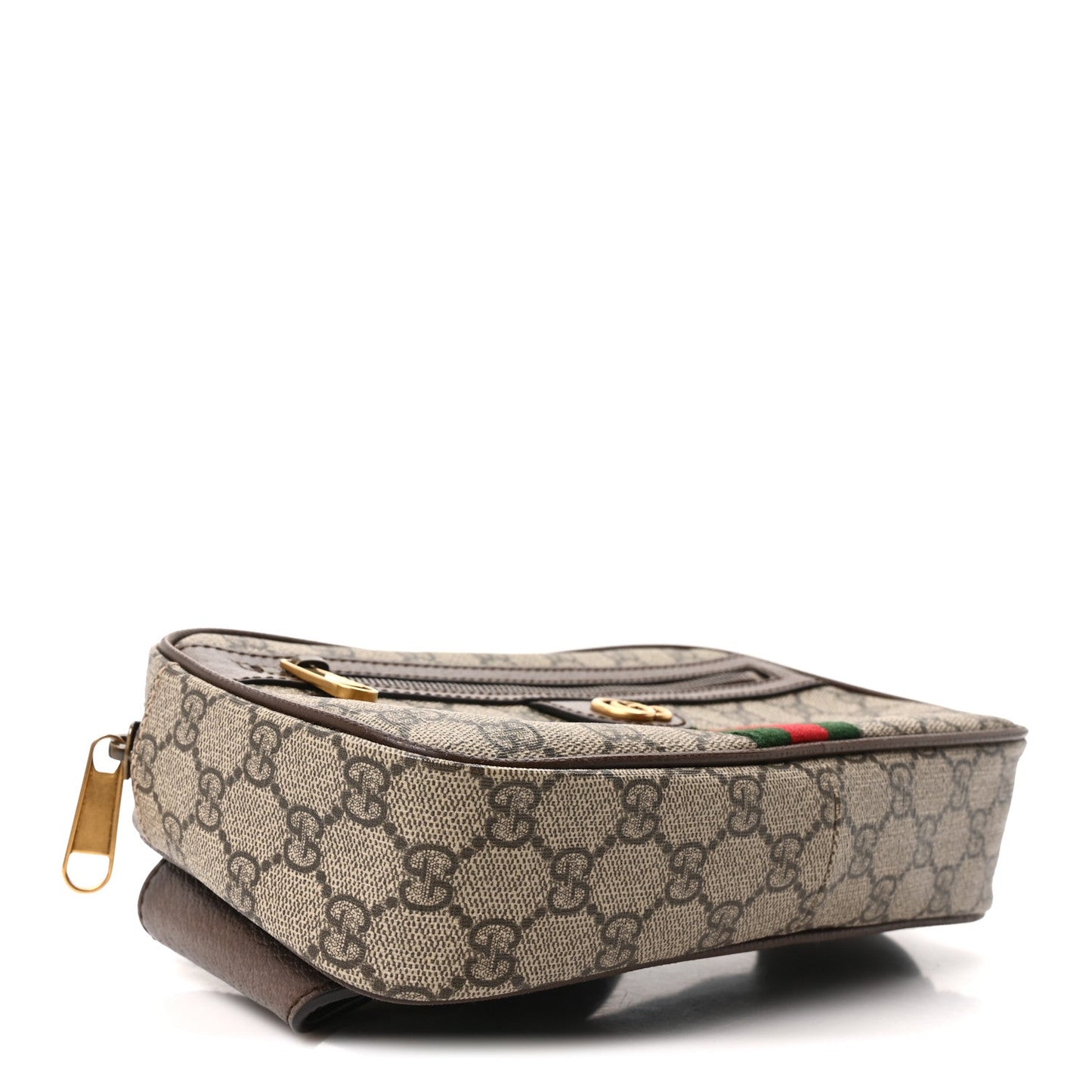 Soft GG Supreme Monogram Medium Ophidia Belt Bag Dark Brown