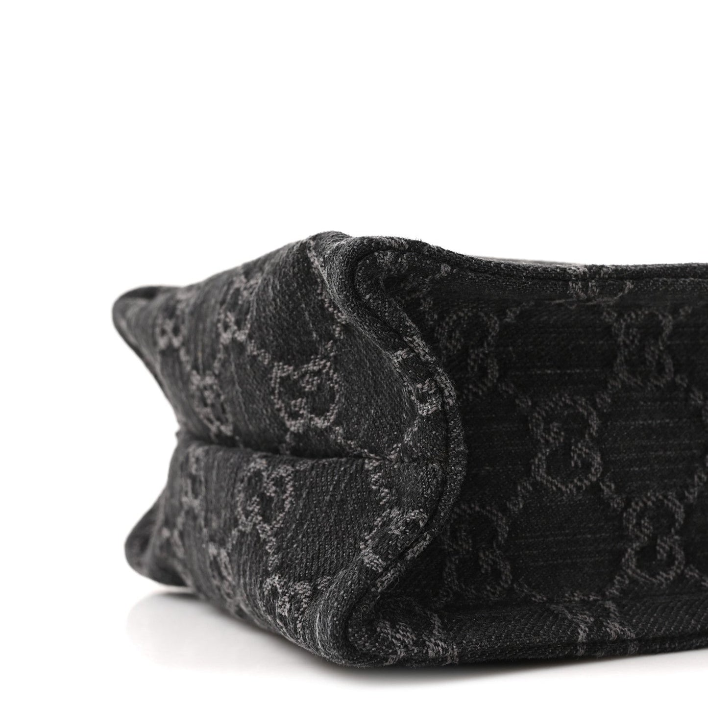Denim GG Monogram Calfskin Mini Ophidia Tote Bag Black