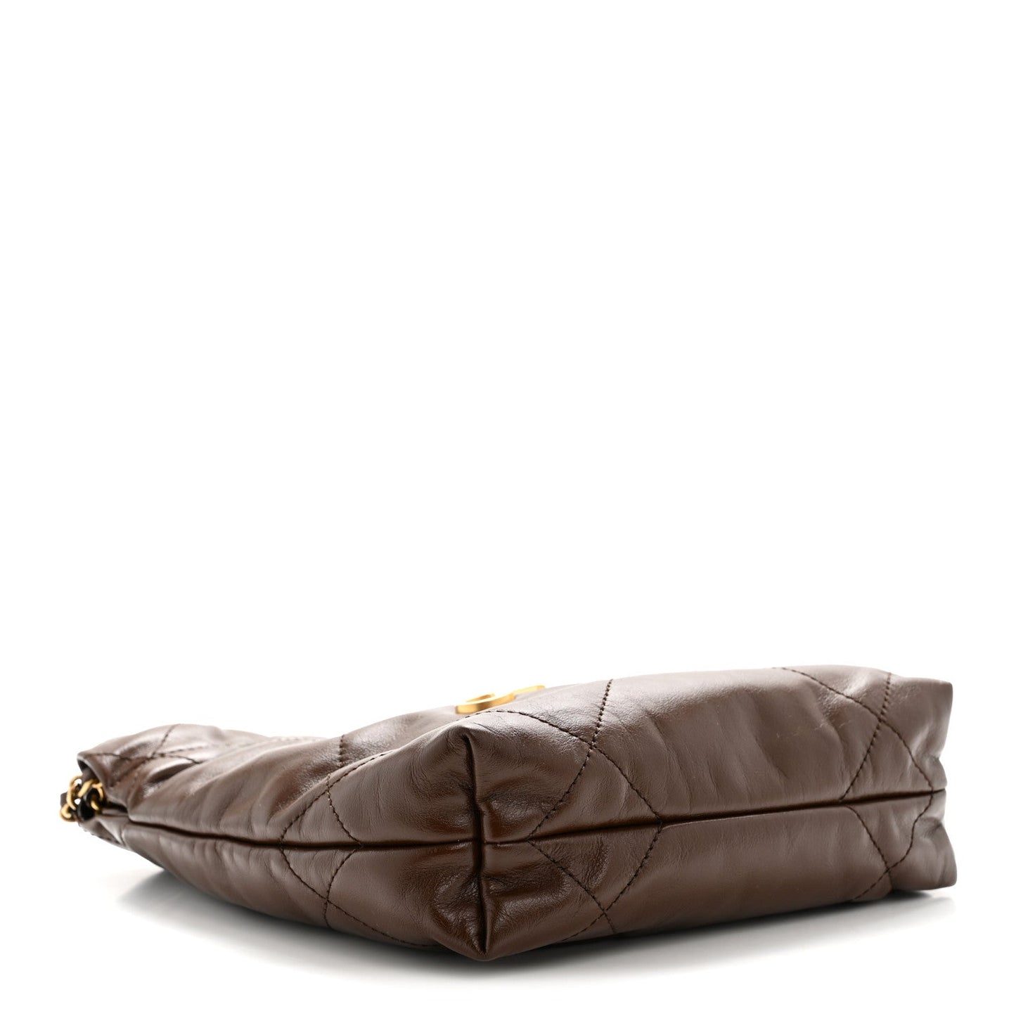 Shiny Calfskin Quilted Mini Chanel 22 Brown