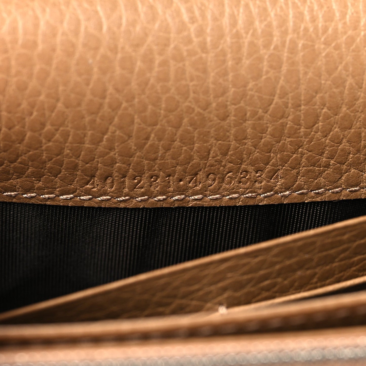 Dollar Calfskin Crystal Mini Dionysus Chain Wallet Natural Tan Black Diamond