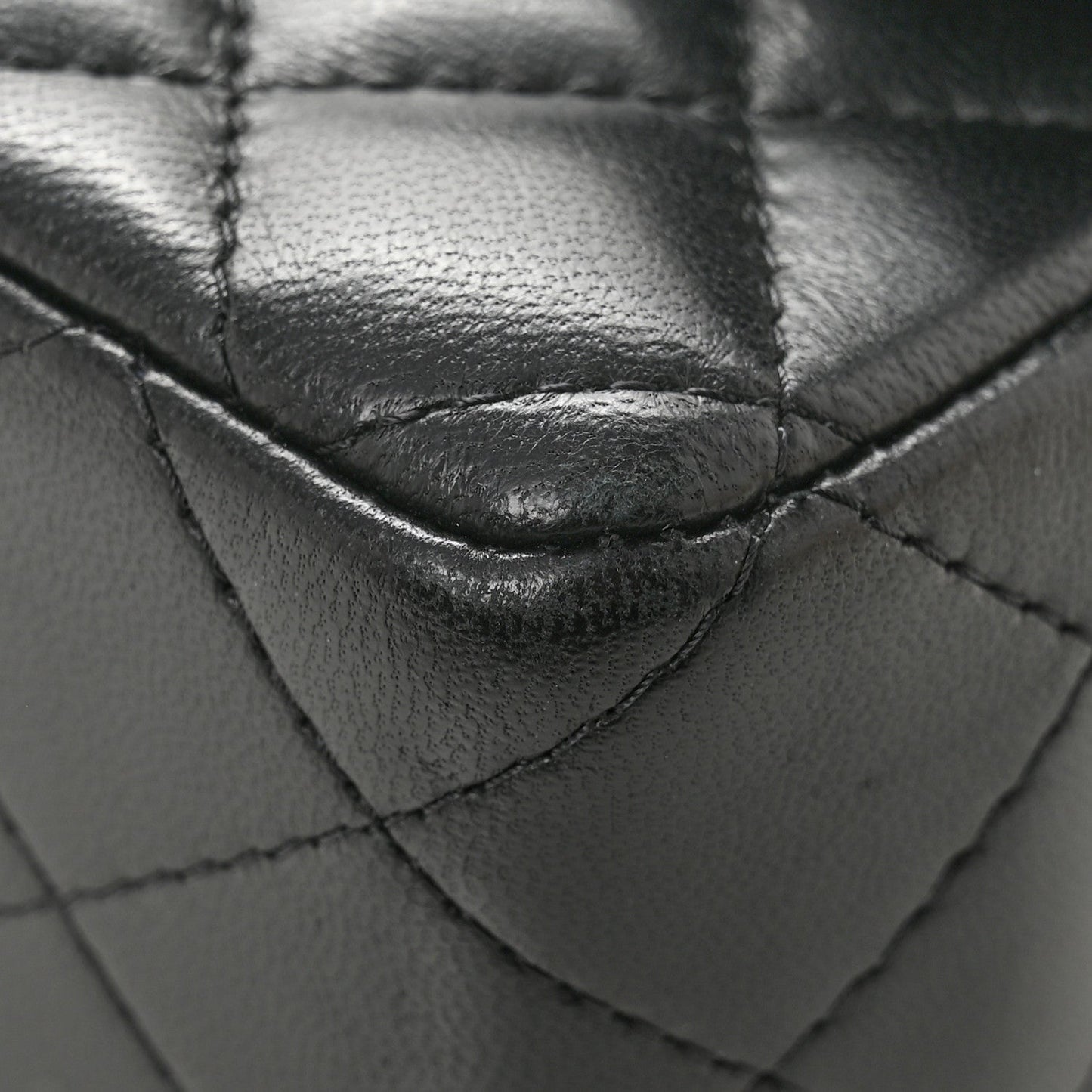 Lambskin Quilted Mini Rectangular Flap Black