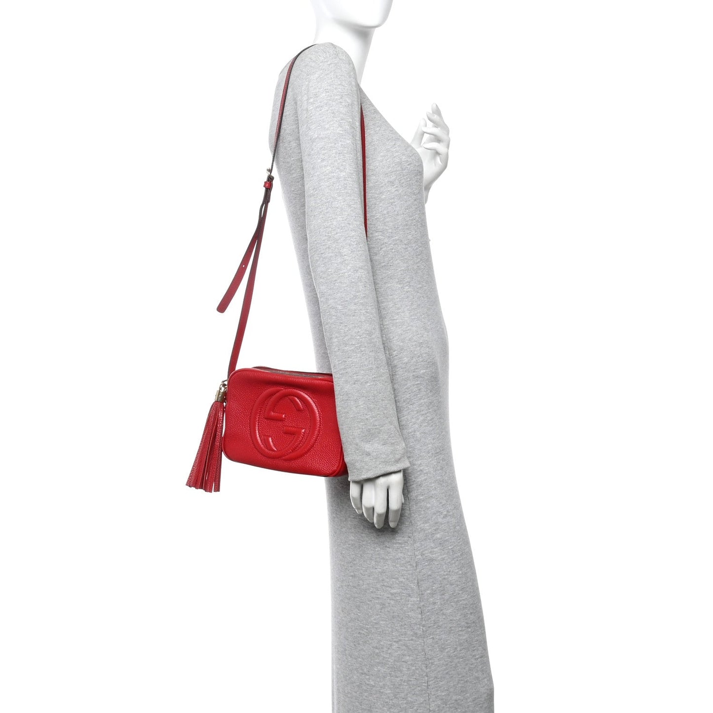 Pebbled Calfskin Small Soho Disco Bag Tabasco Red