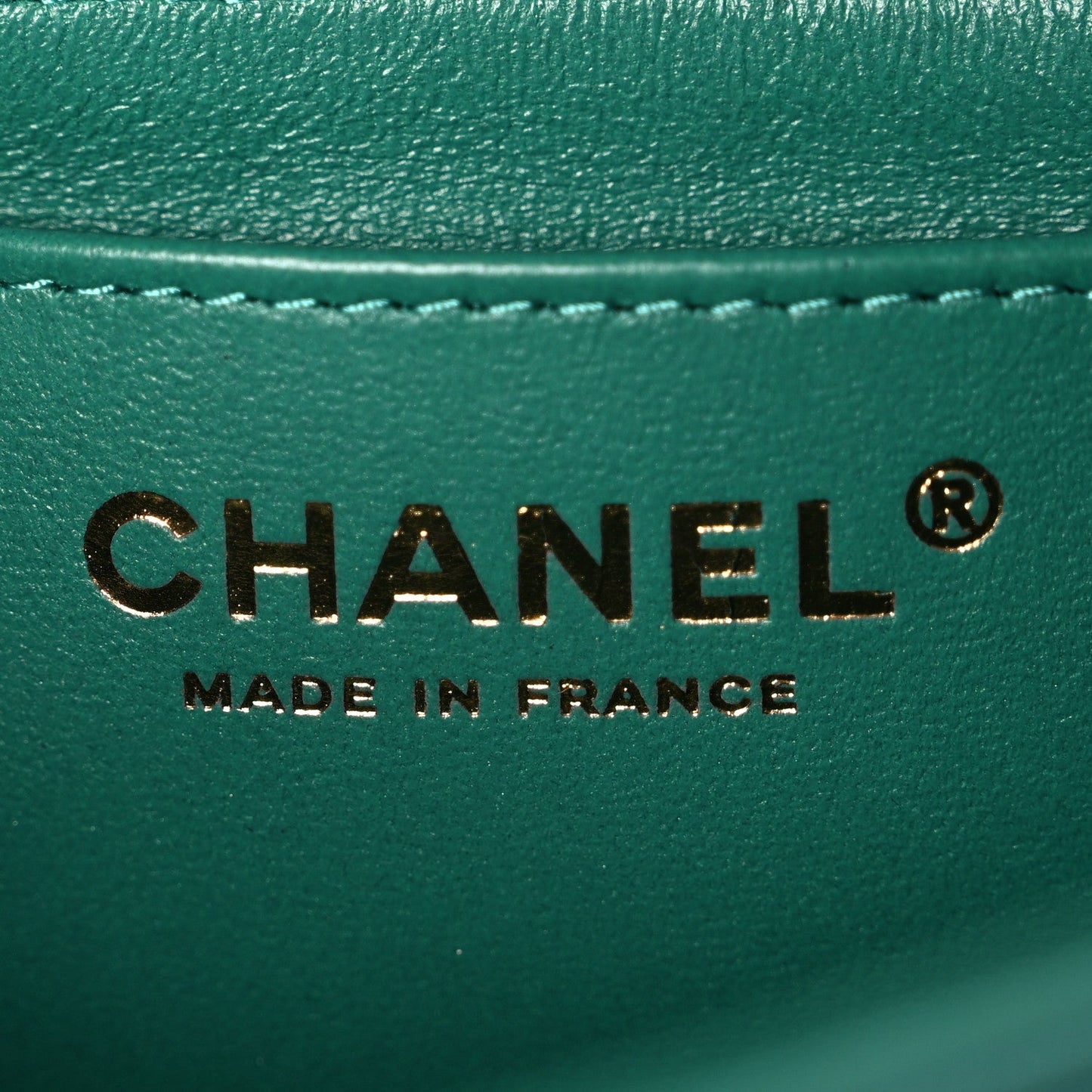 Iridescent Lambskin Quilted Mini Rectangular Flap Green