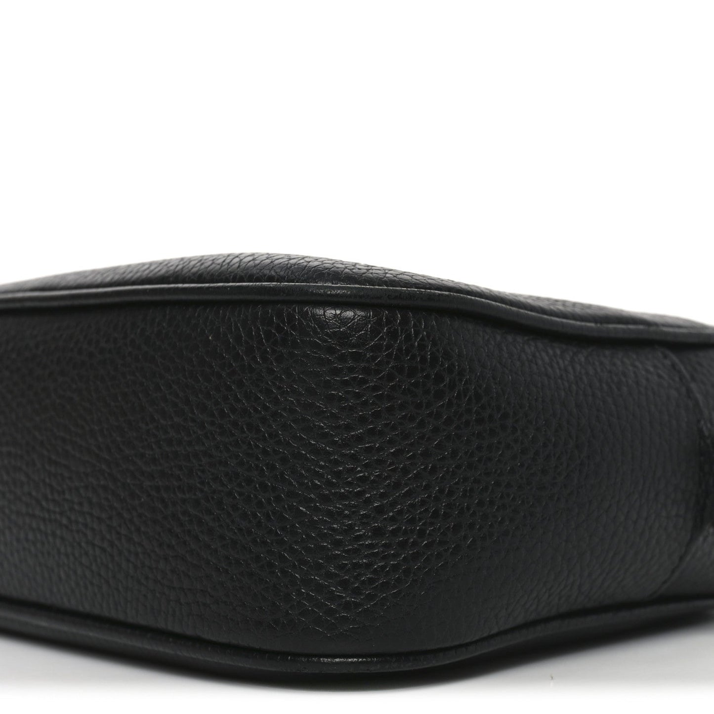 Pebbled Calfskin Small Soho Disco Bag Black
