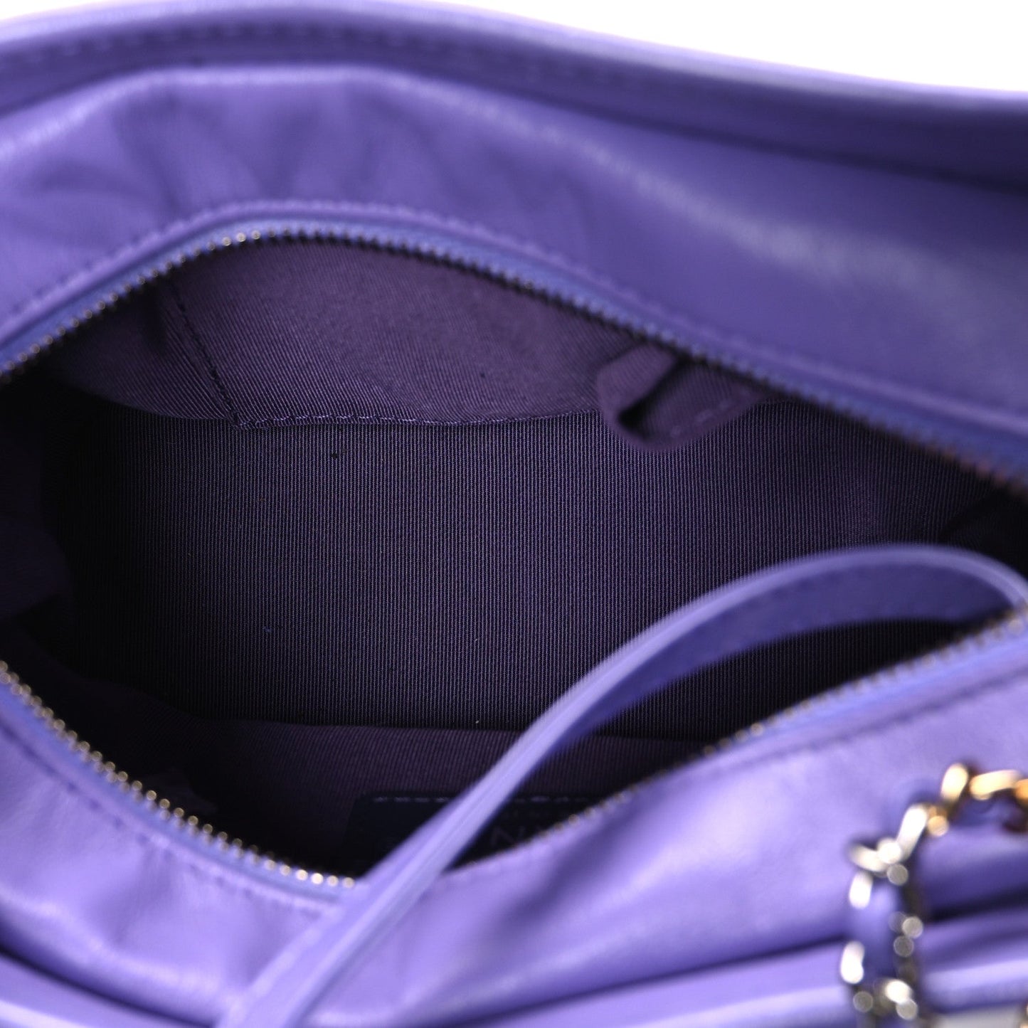 Aged Calfskin Quilted Small Gabrielle Hobo Purple