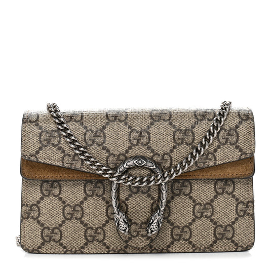 GG Supreme Monogram Super Mini Dionysus Shoulder Bag Taupe