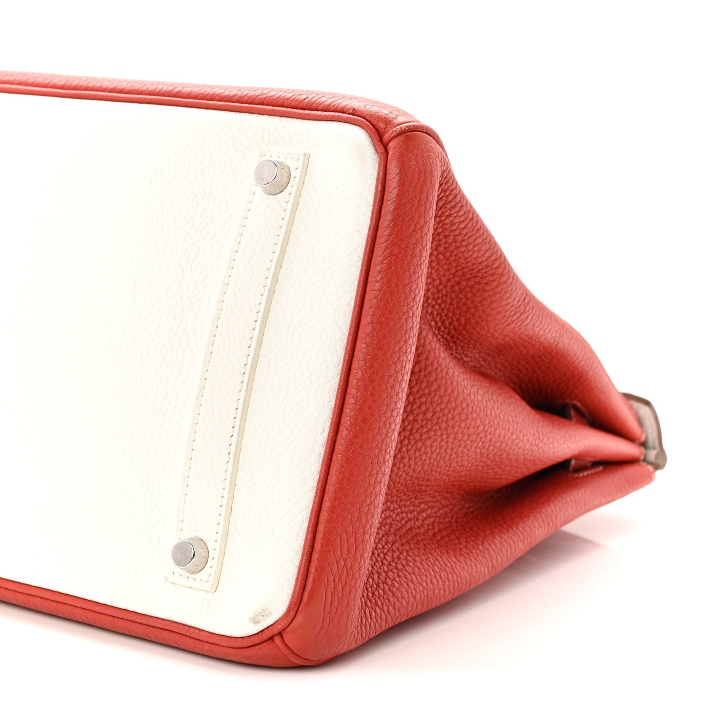 Taurillon Clemence Eclat Birkin 35 Sanguine White