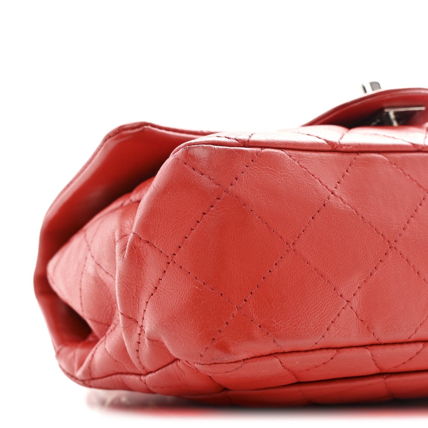 Lambskin Quilted Mini Rectangular Flap Red