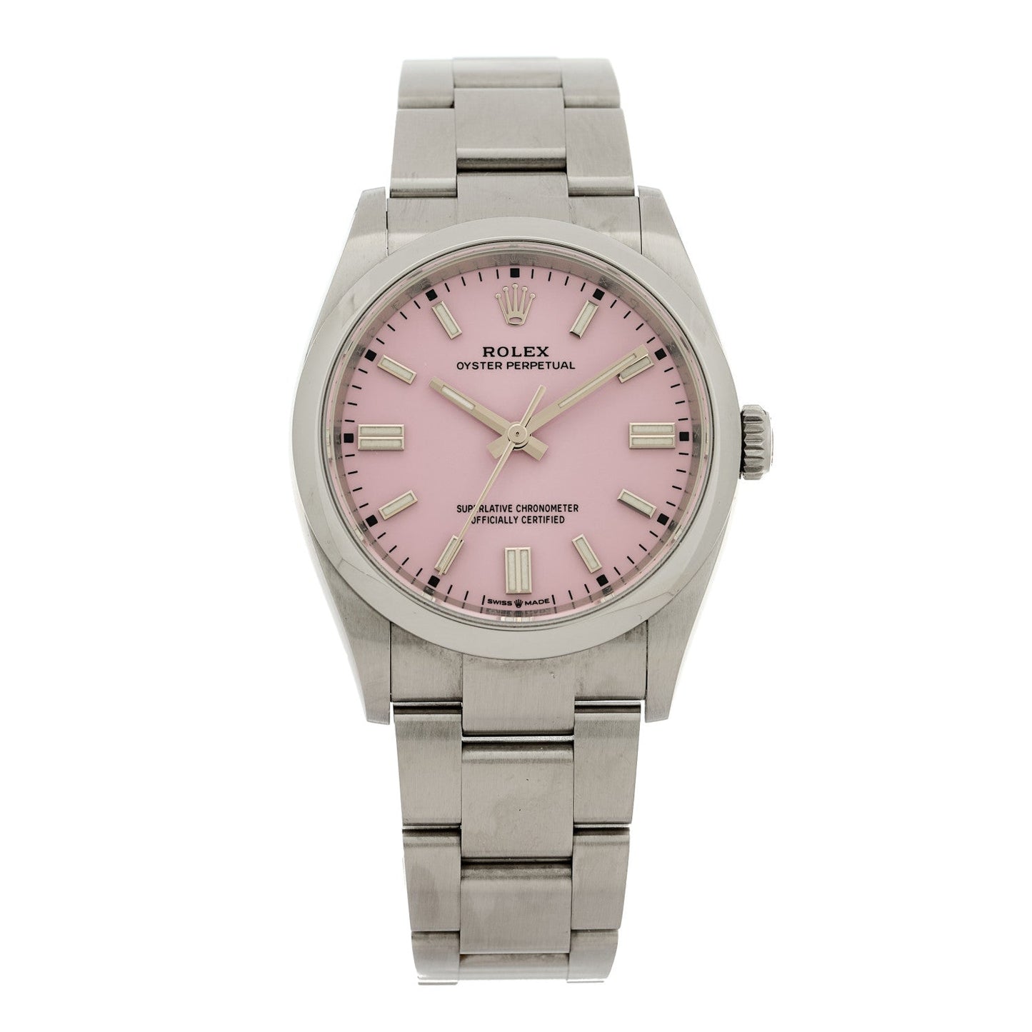 Stainless Steel 36mm Oyster Perpetual Watch Candy Pink 126000