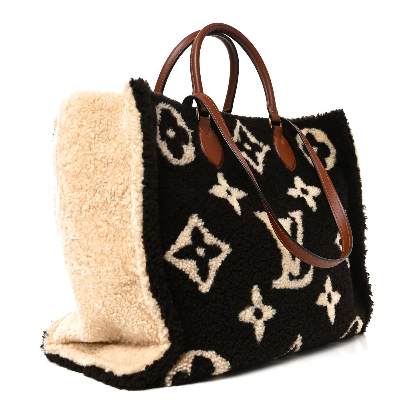 Shearling Monogram Giant Teddy Onthego GM Black White
