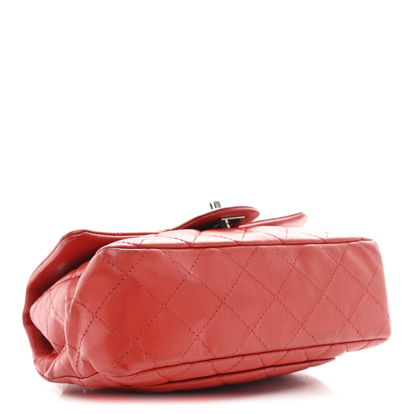Lambskin Quilted Mini Rectangular Flap Red
