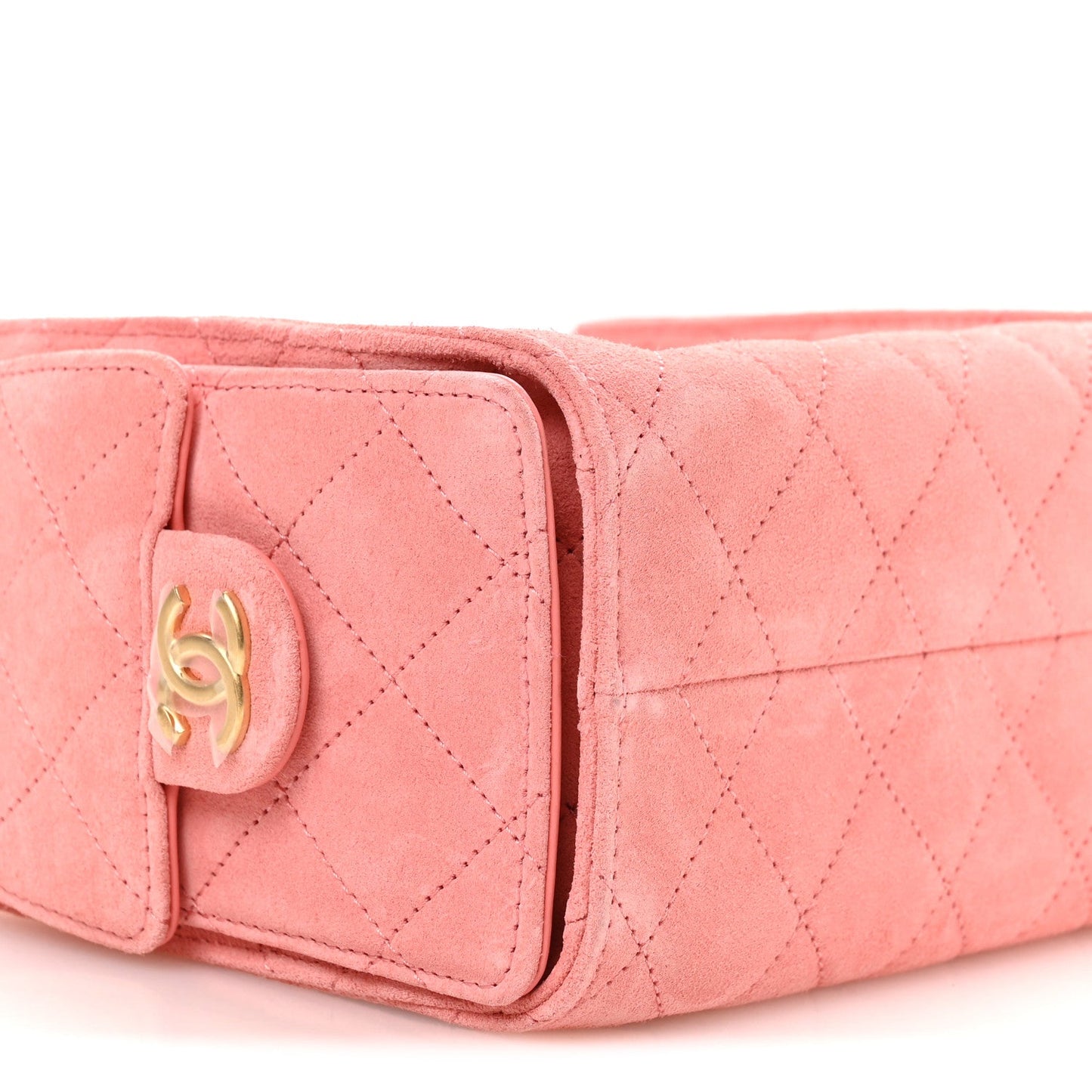 Suede Quilted Mini Chanel 25 Handbag Pink