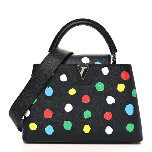 LV X YK Taurillon Capucines MM Black