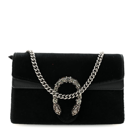 Velvet Super Mini Dionysus Shoulder Bag Black