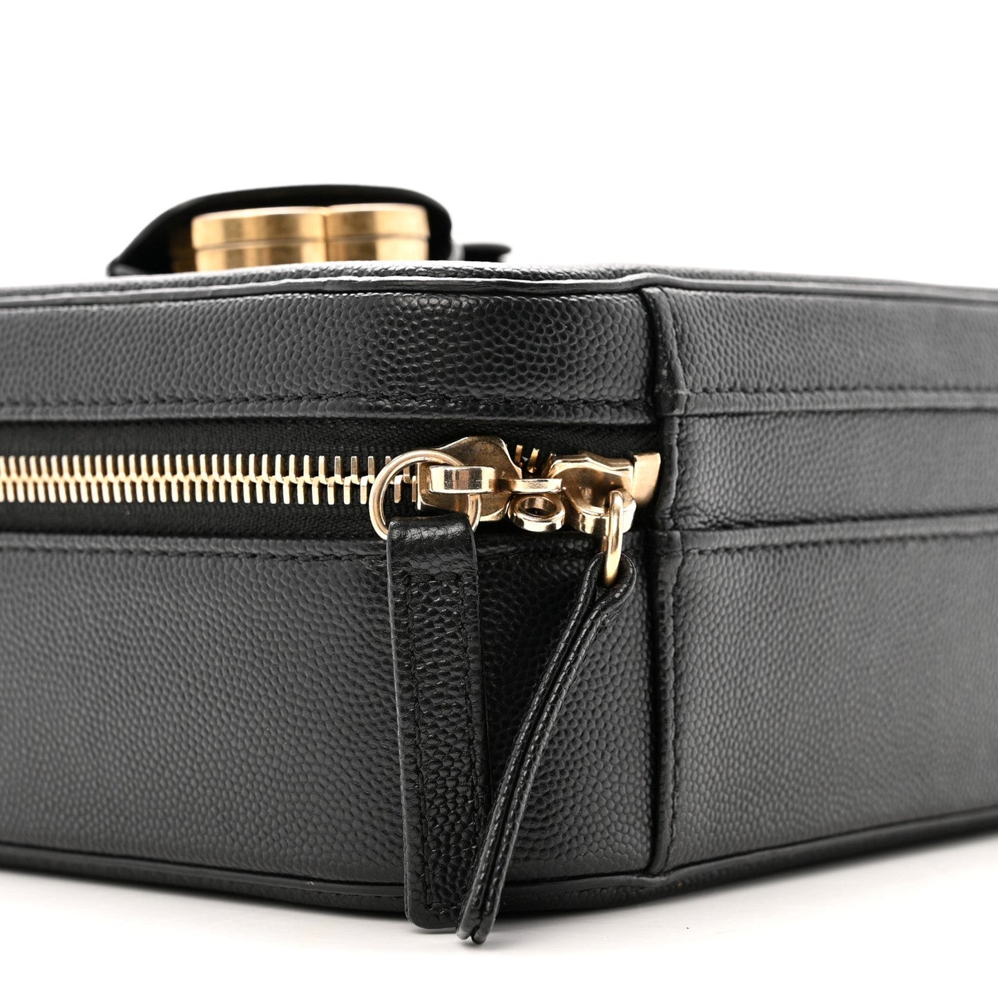 Caviar Quilted Medium CC Filigree Vanity Case Black