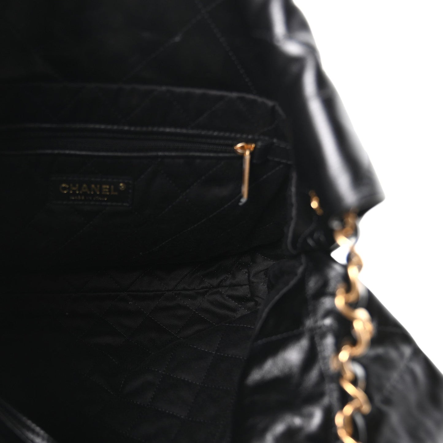 Calfskin Quilted Small Chanel 22 Black
