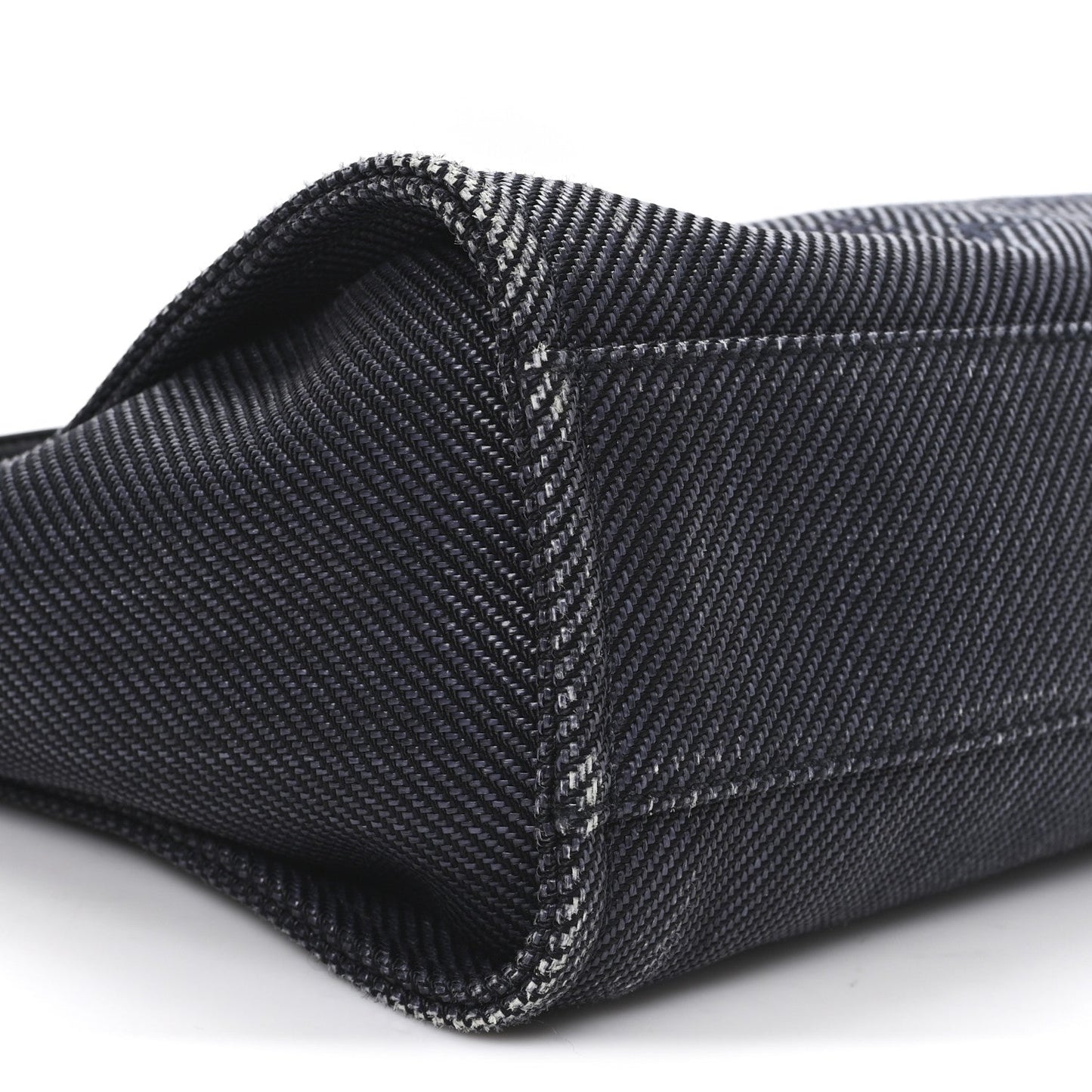 Mixed Fibers Calfskin Small Deauville Tote Black