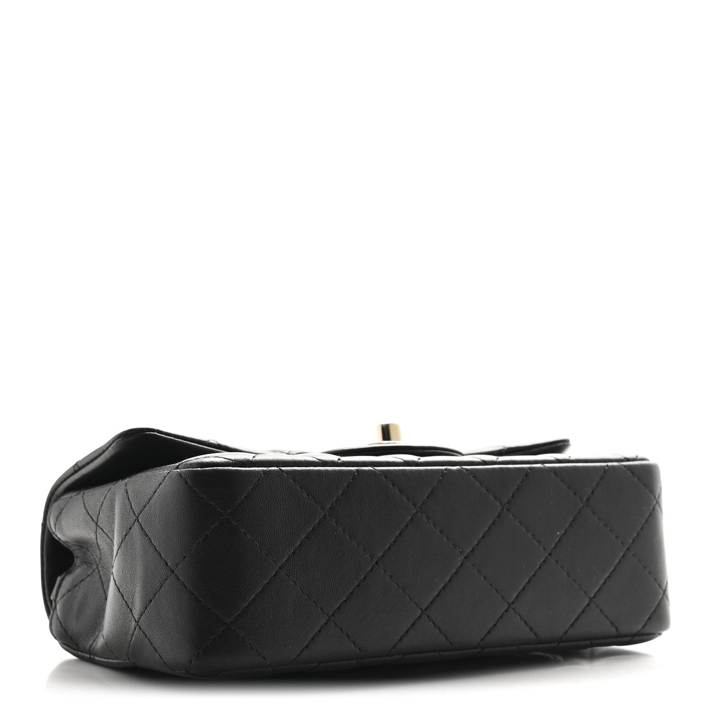 Lambskin Quilted Mini Rectangular Flap Black