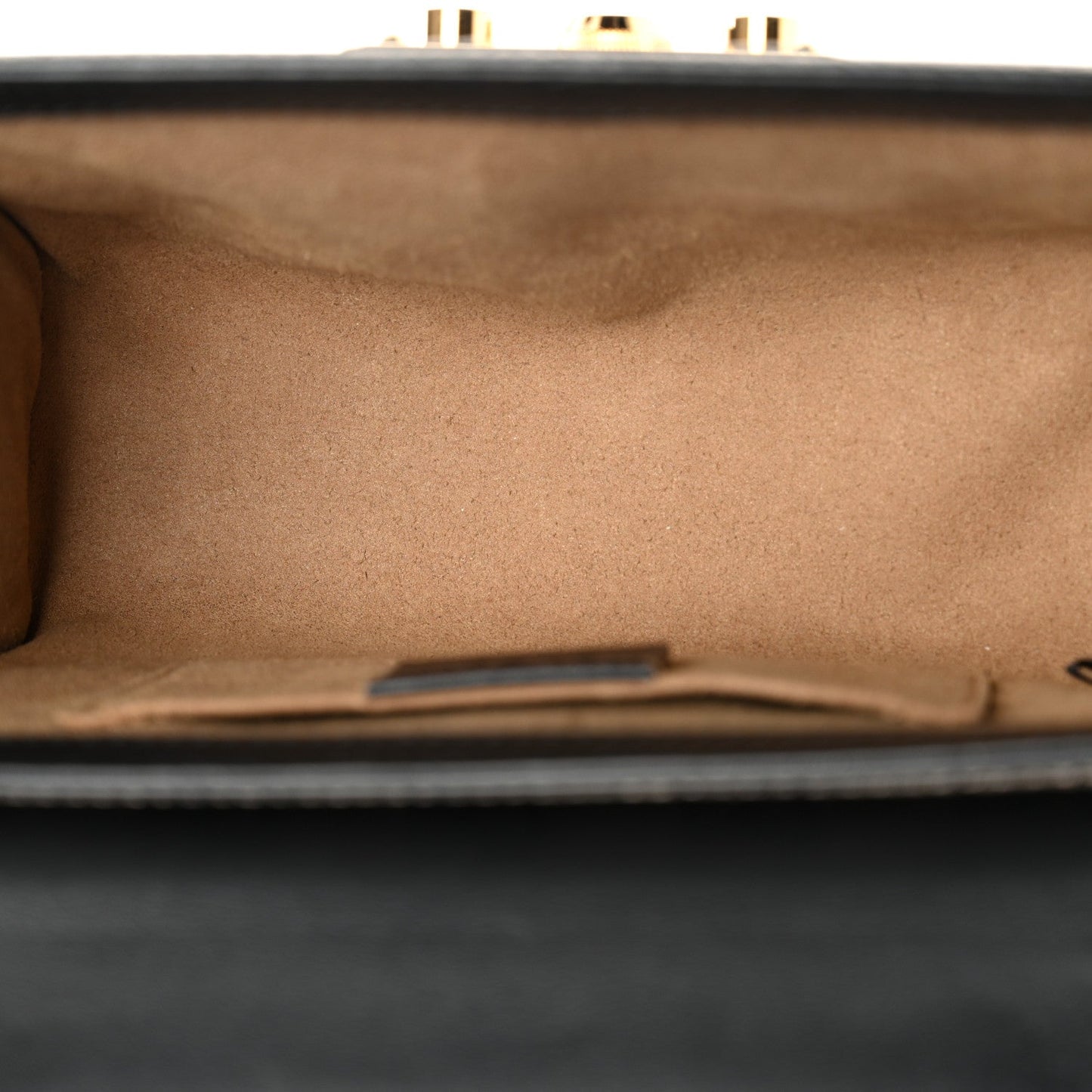 GG Supreme Monogram Calfskin Small Padlock Shoulder Bag Beige Black Cuir