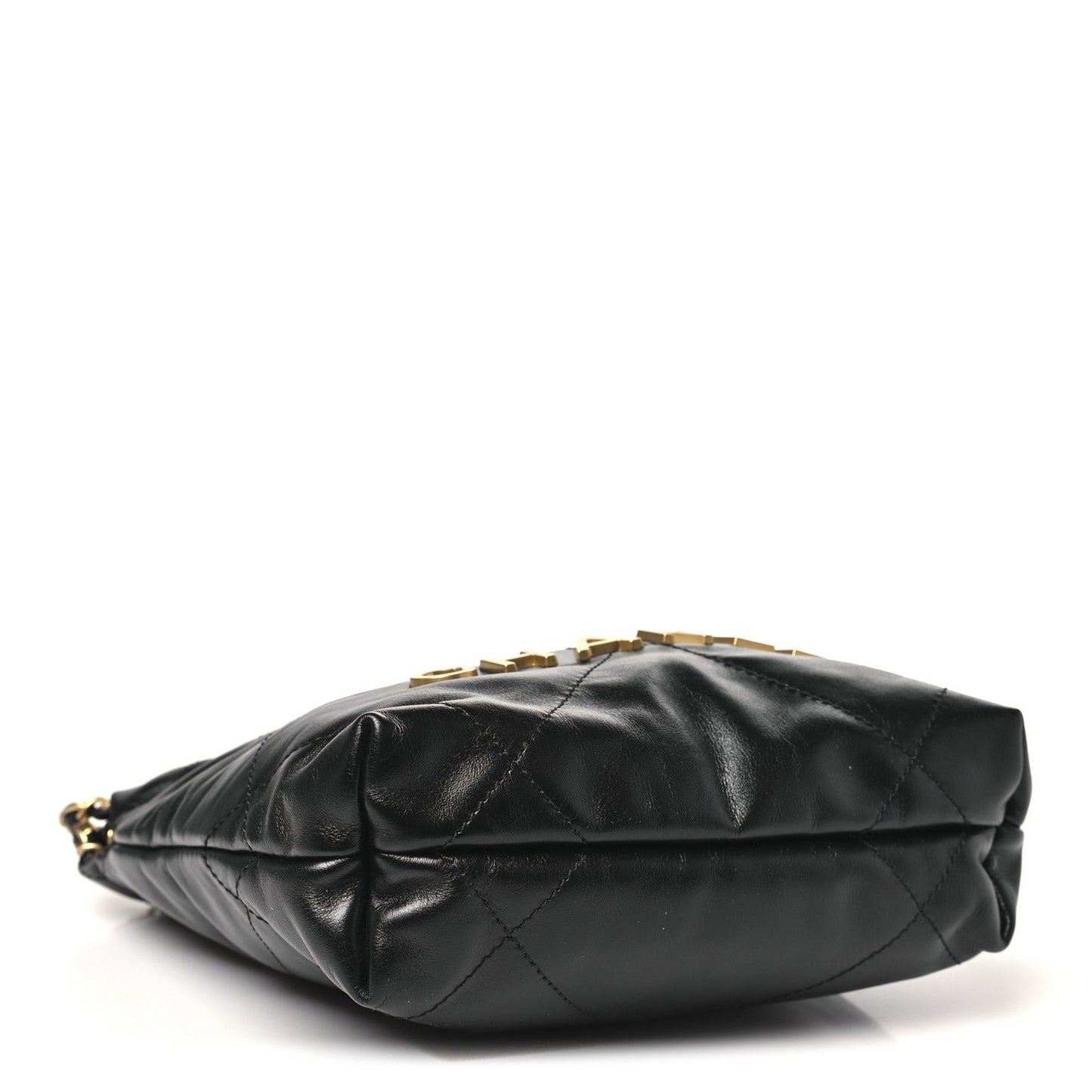 Shiny Calfskin Quilted Mini Chanel 22 Black