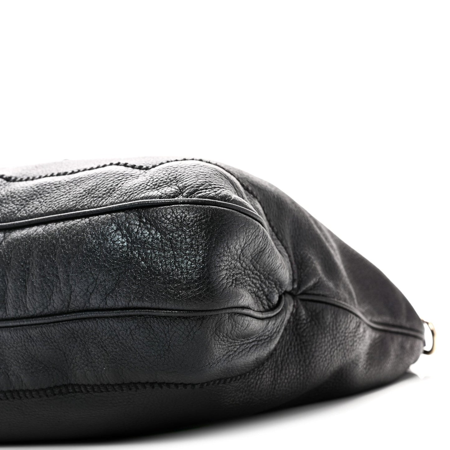 Pebbled Calfskin Medium New Jackie Shoulder Bag Black