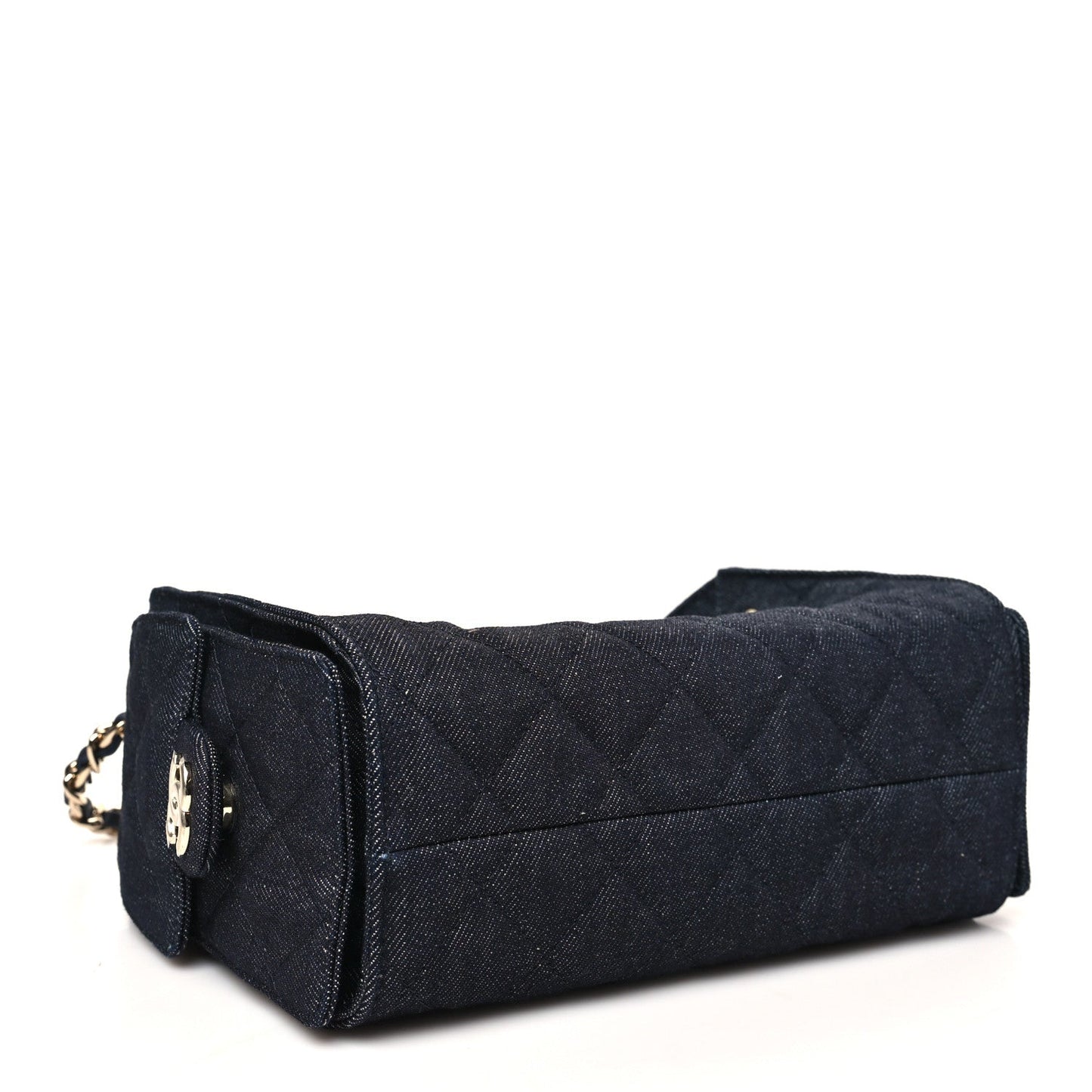 Denim Quilted Mini Chanel 25 Handbag Dark Blue