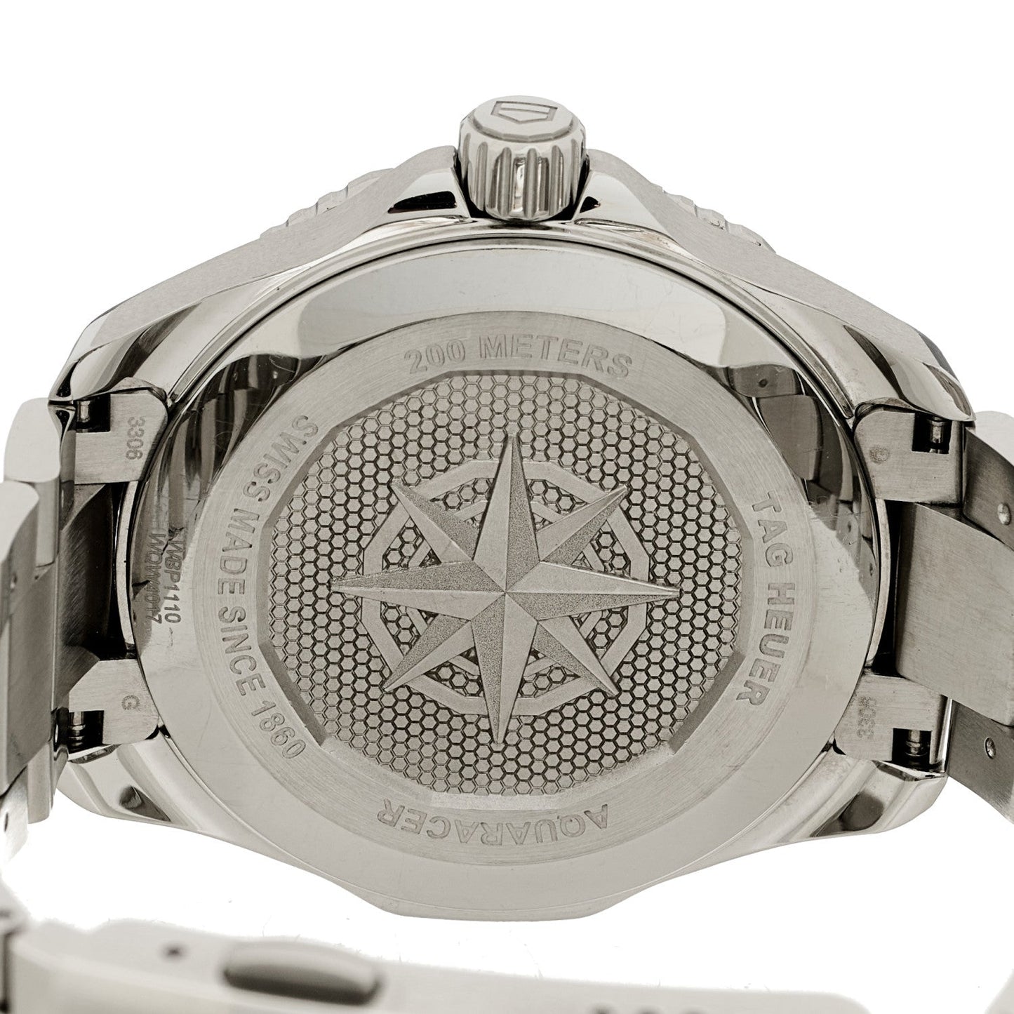 Stainless Steel 40mm Aquaracer Professional 200 Quartz Watch Black WBP1110