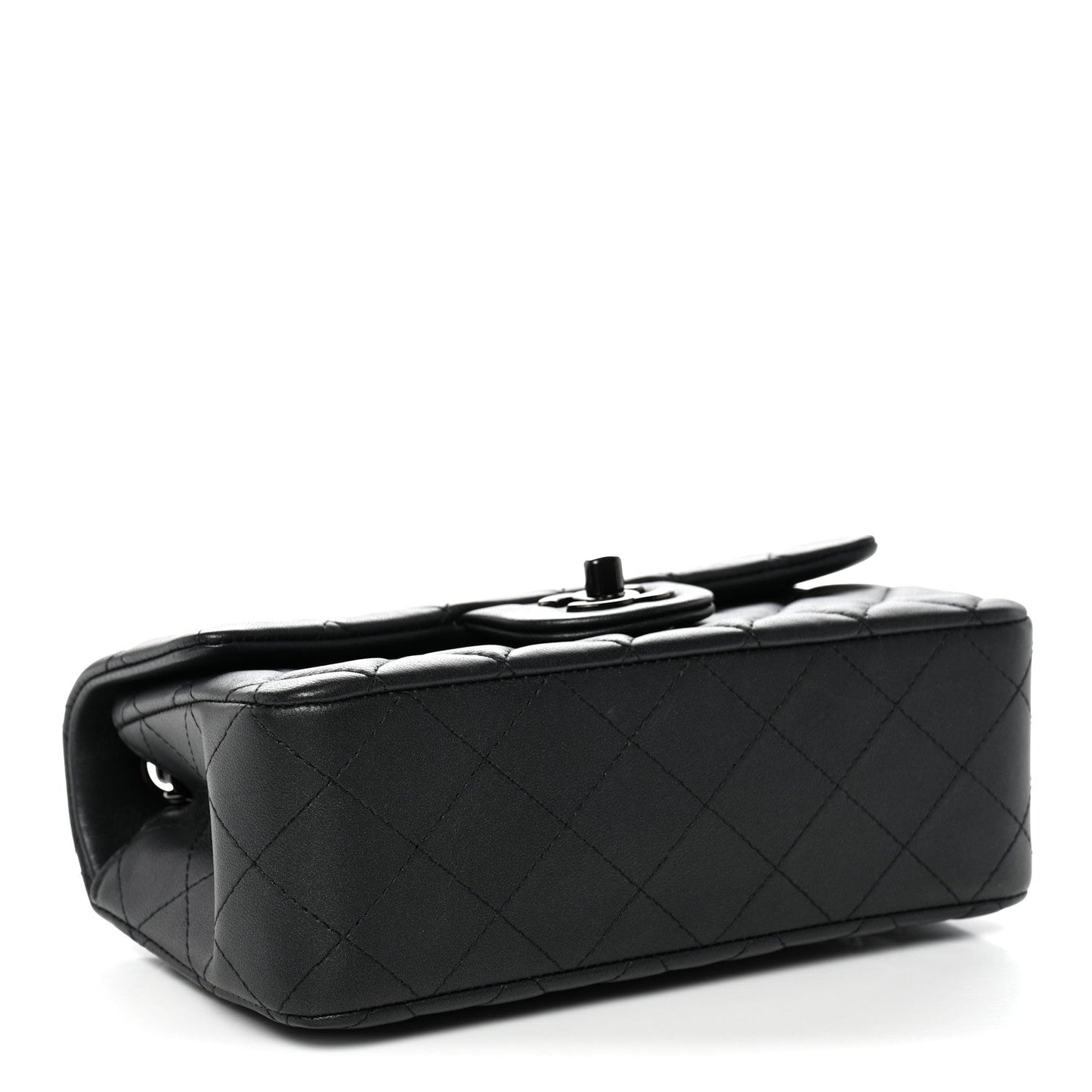 Lambskin Quilted Mini Rectangular Flap So Black