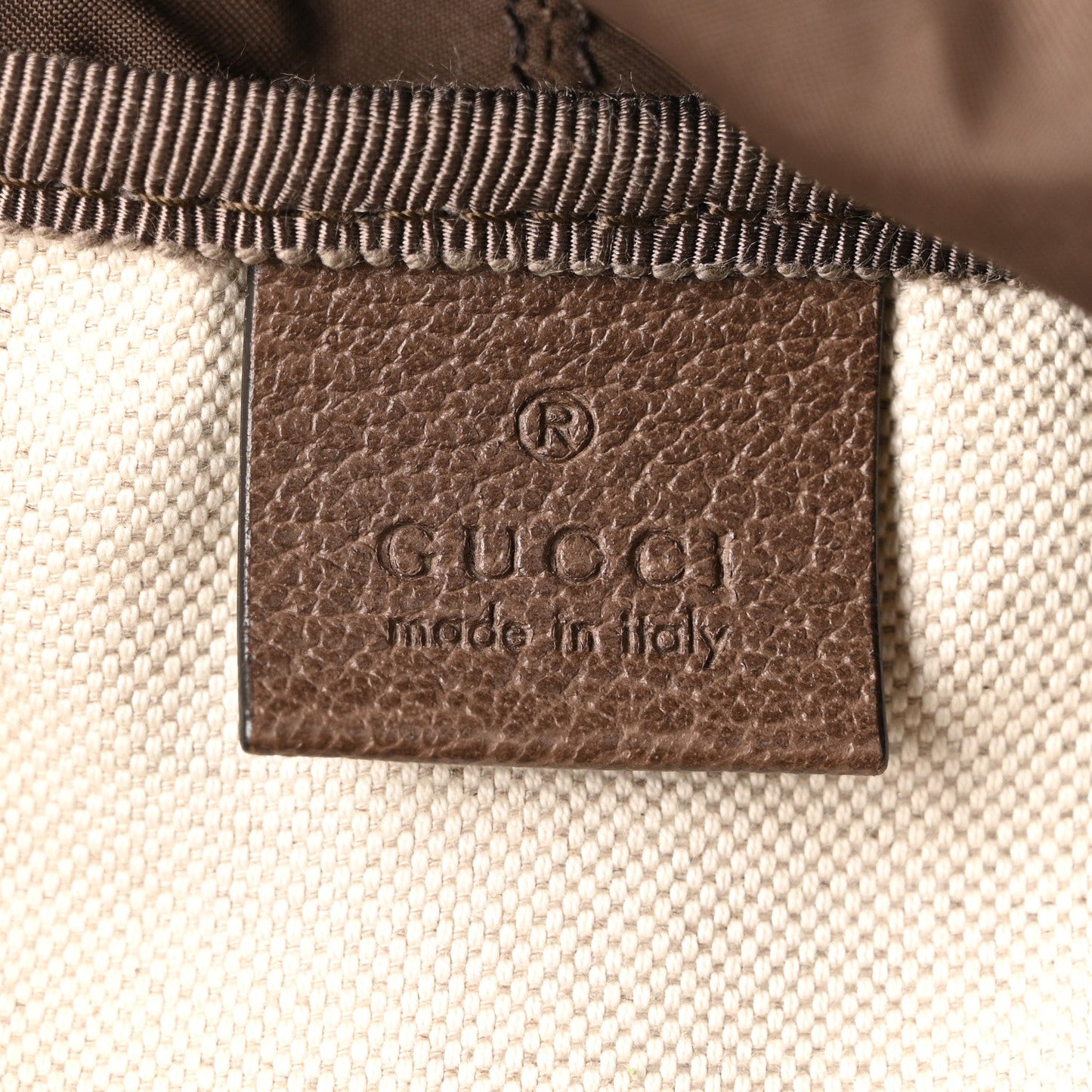 GG Supreme Monogram Medium Ophidia Double Buckle Backpack Brown