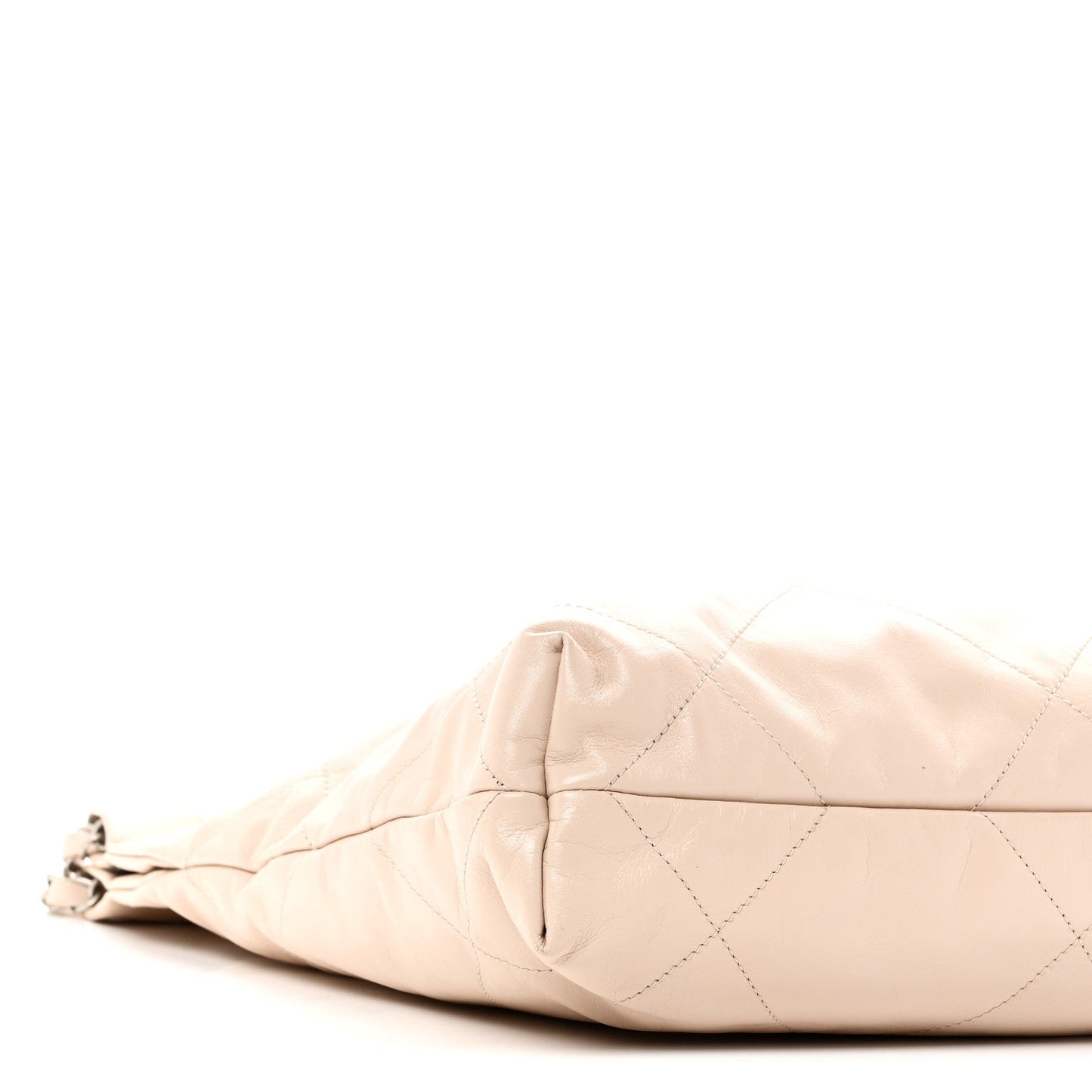 Shiny Calfskin Quilted Small Chanel 22 Ecru
