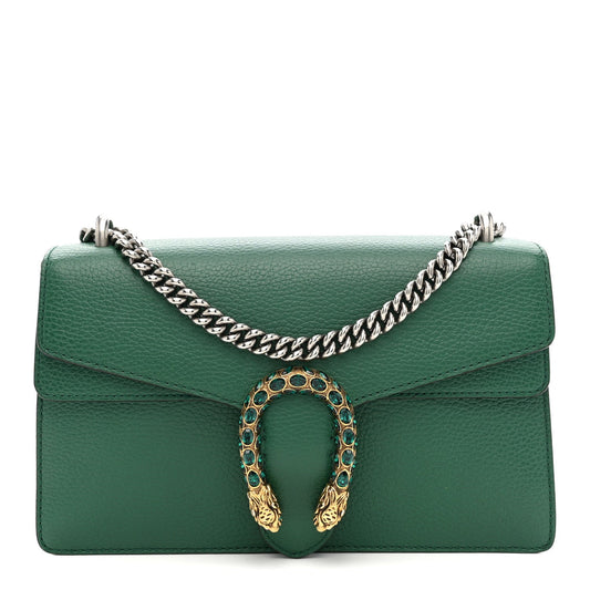 Dollar Calfskin Crystal Small Dionysus Shoulder Bag Emerald