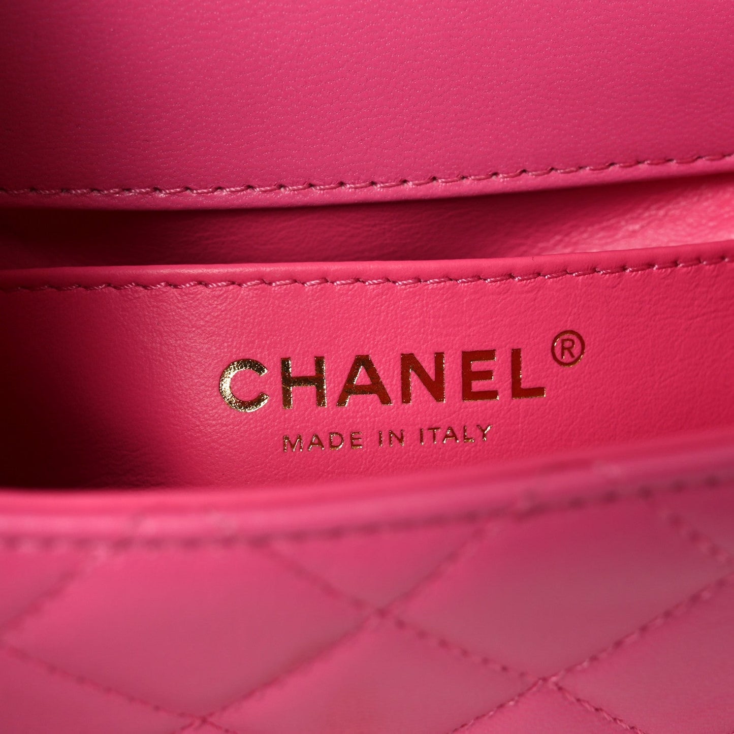 Goatskin Quilted Mini Square Flap Pink
