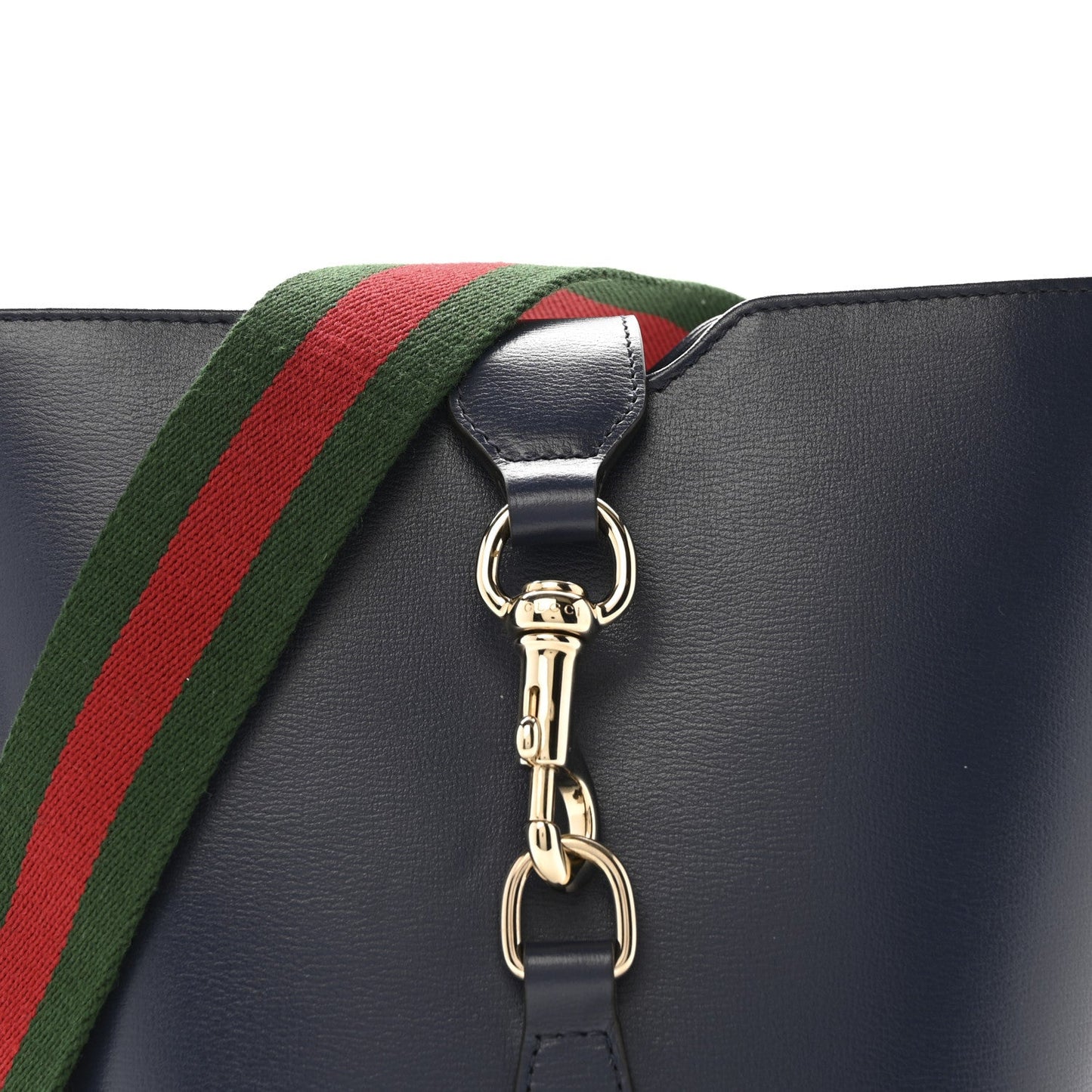 Tritone Calfskin Web Mini Ophidia Bucket Bag Blue