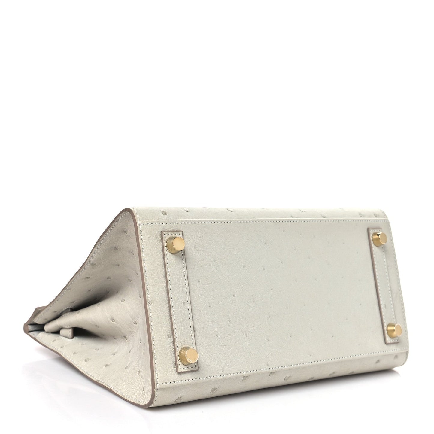 Ostrich Birkin Sellier 25 Gris Perle