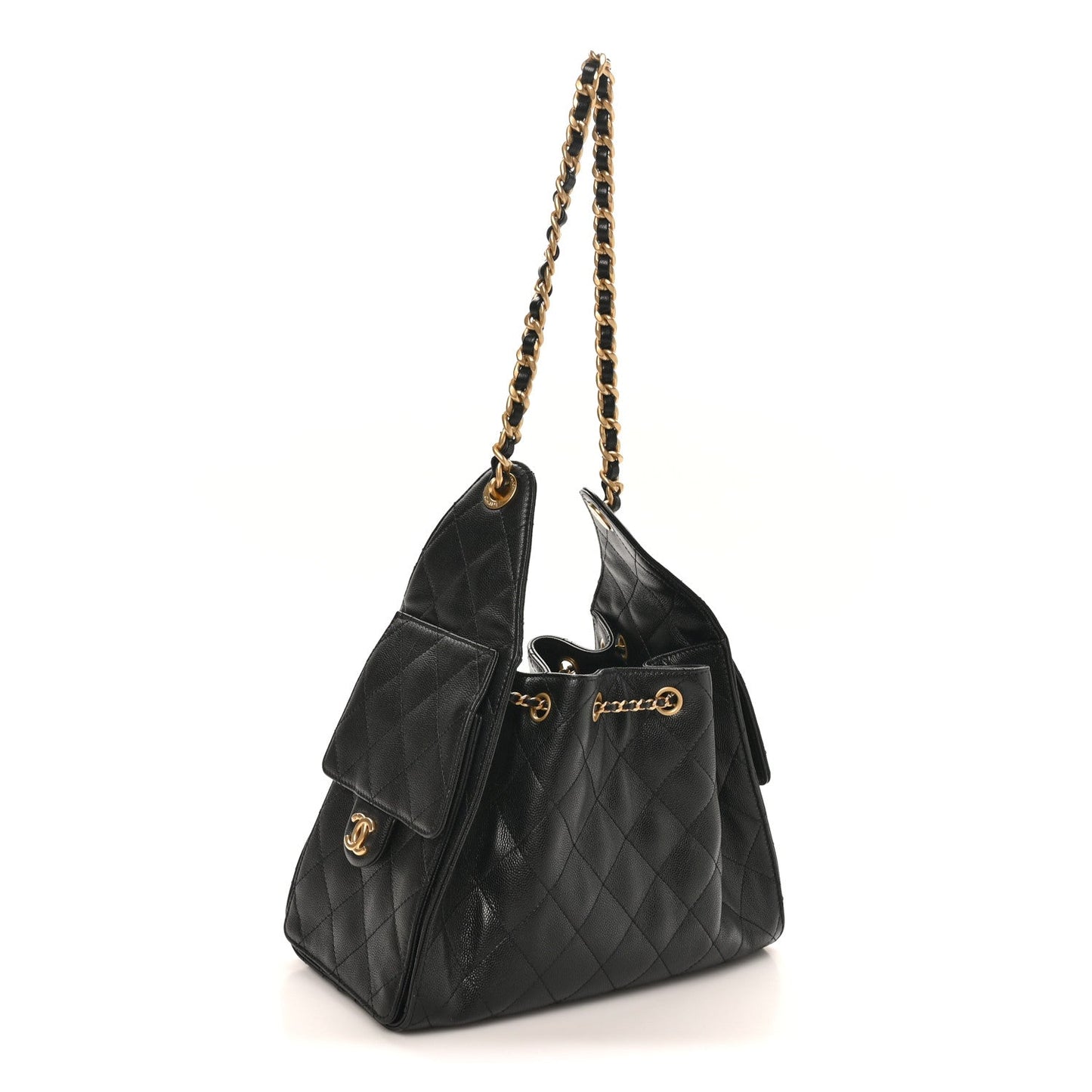 Caviar Quilted Small Chanel 25 Handbag Black
