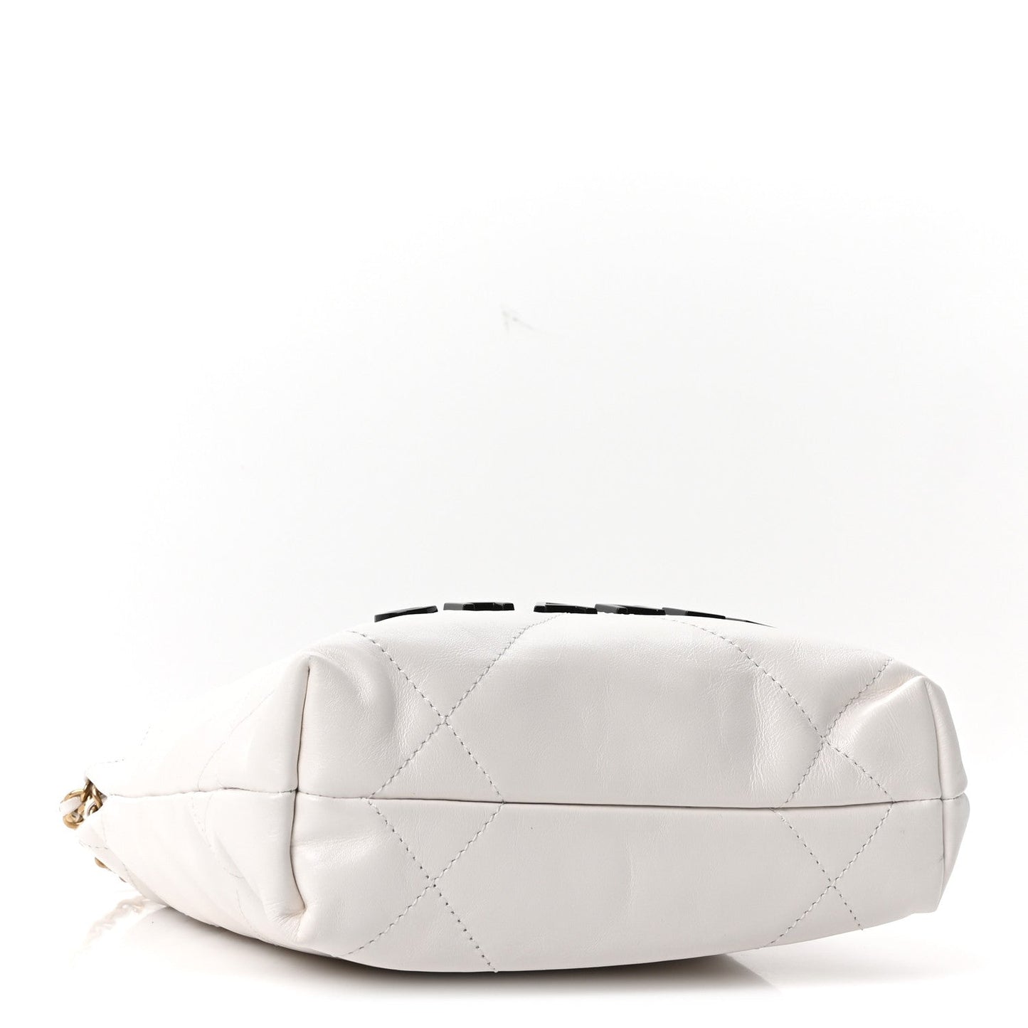 Shiny Calfskin Quilted Mini Chanel 22 White Black