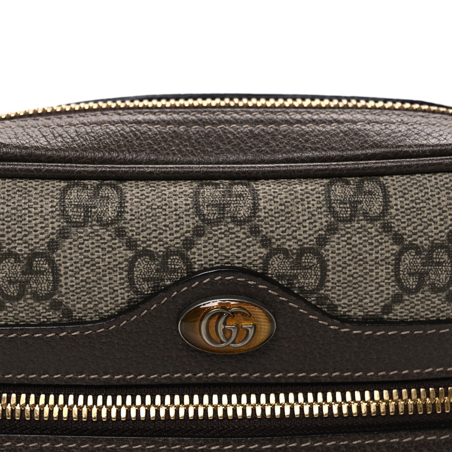 GG Supreme Monogram Web Small Ophidia Belt Bag 85 34 Dark Brown
