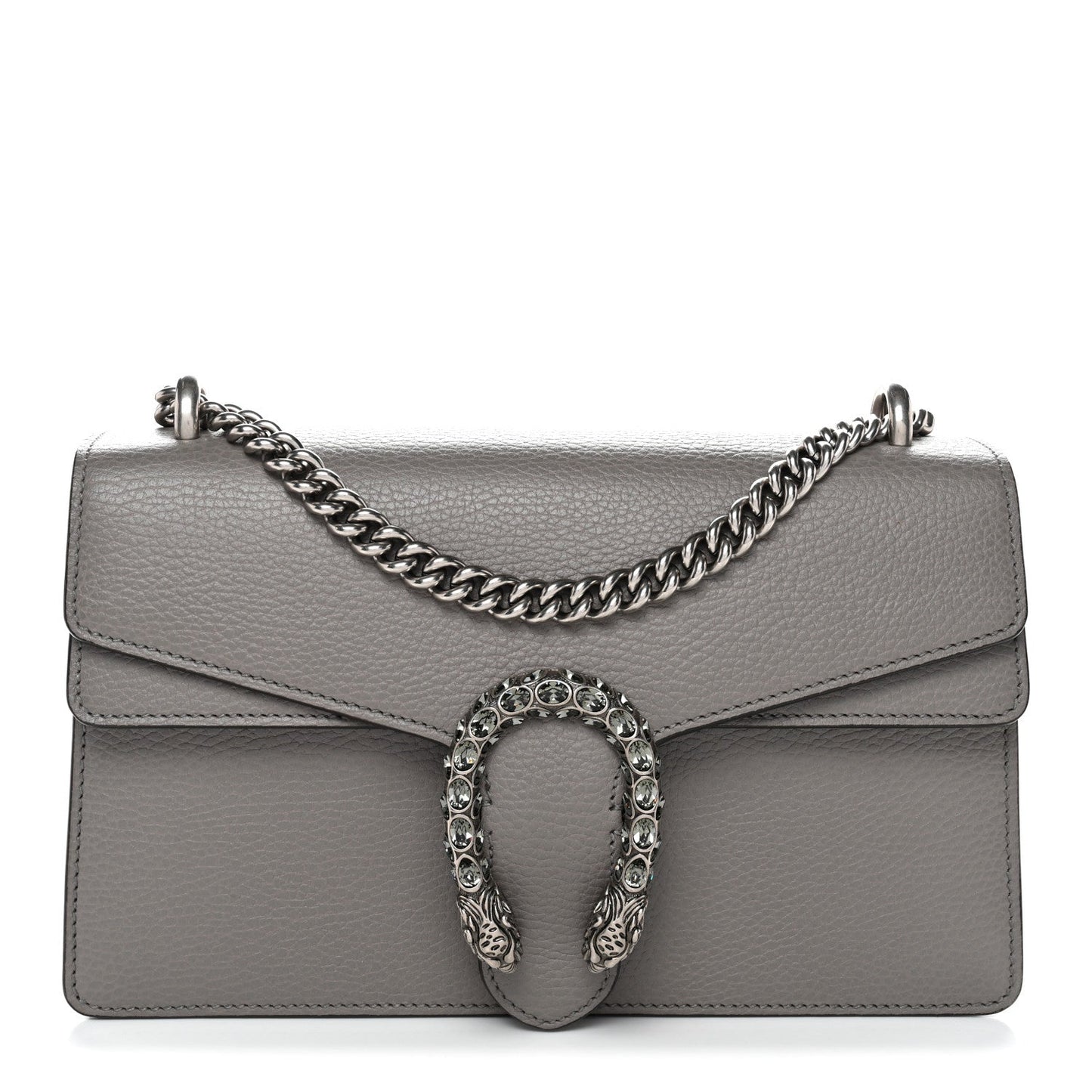 Pebbled Calfskin Small Dionysus Shoulder Bag Dusty Grey