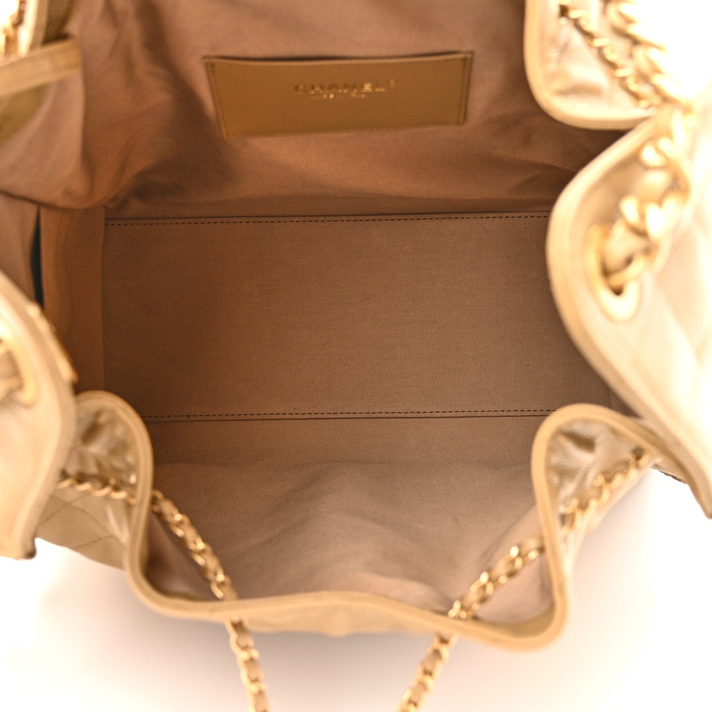 Caviar Quilted Medium Chanel 25 Handbag Dark Beige