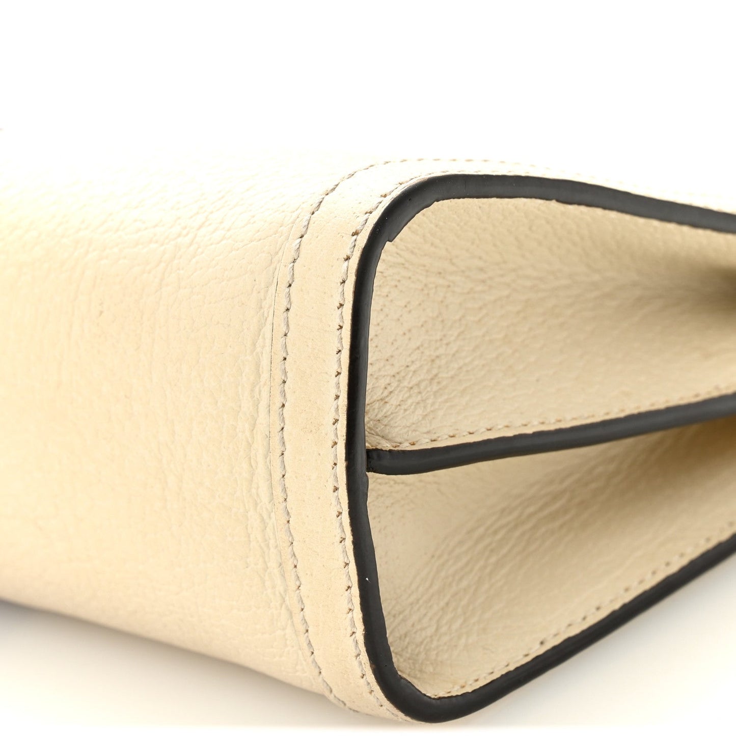 Textured Calfskin Web Small Ophidia Chain Shoulder Bag Mystic White