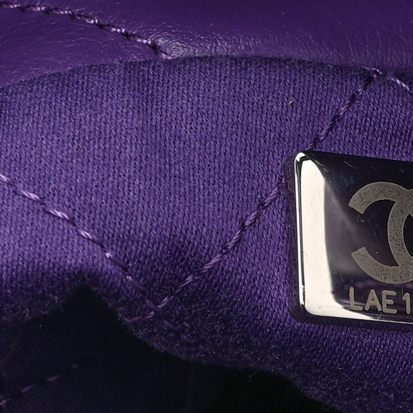 Shiny Calfskin Quilted Rainbow Mini Chanel 22 Purple