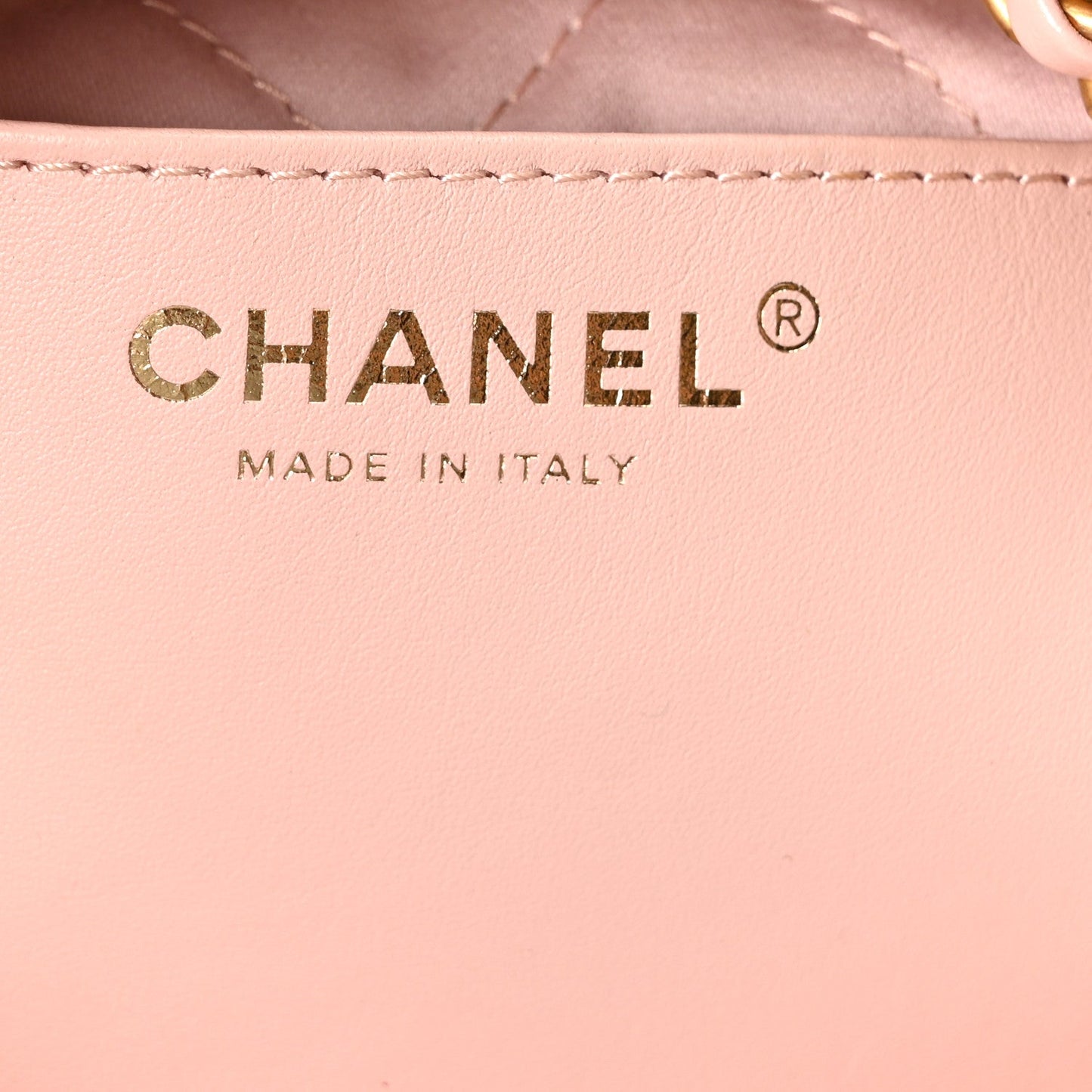 Shiny Calfskin Quilted Mini Chanel 22 Light Pink