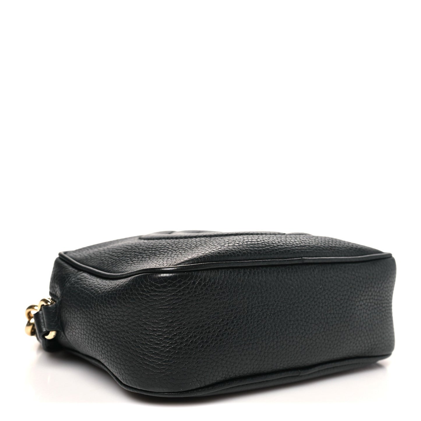 Pebbled Calfskin Small Soho Disco Bag Black