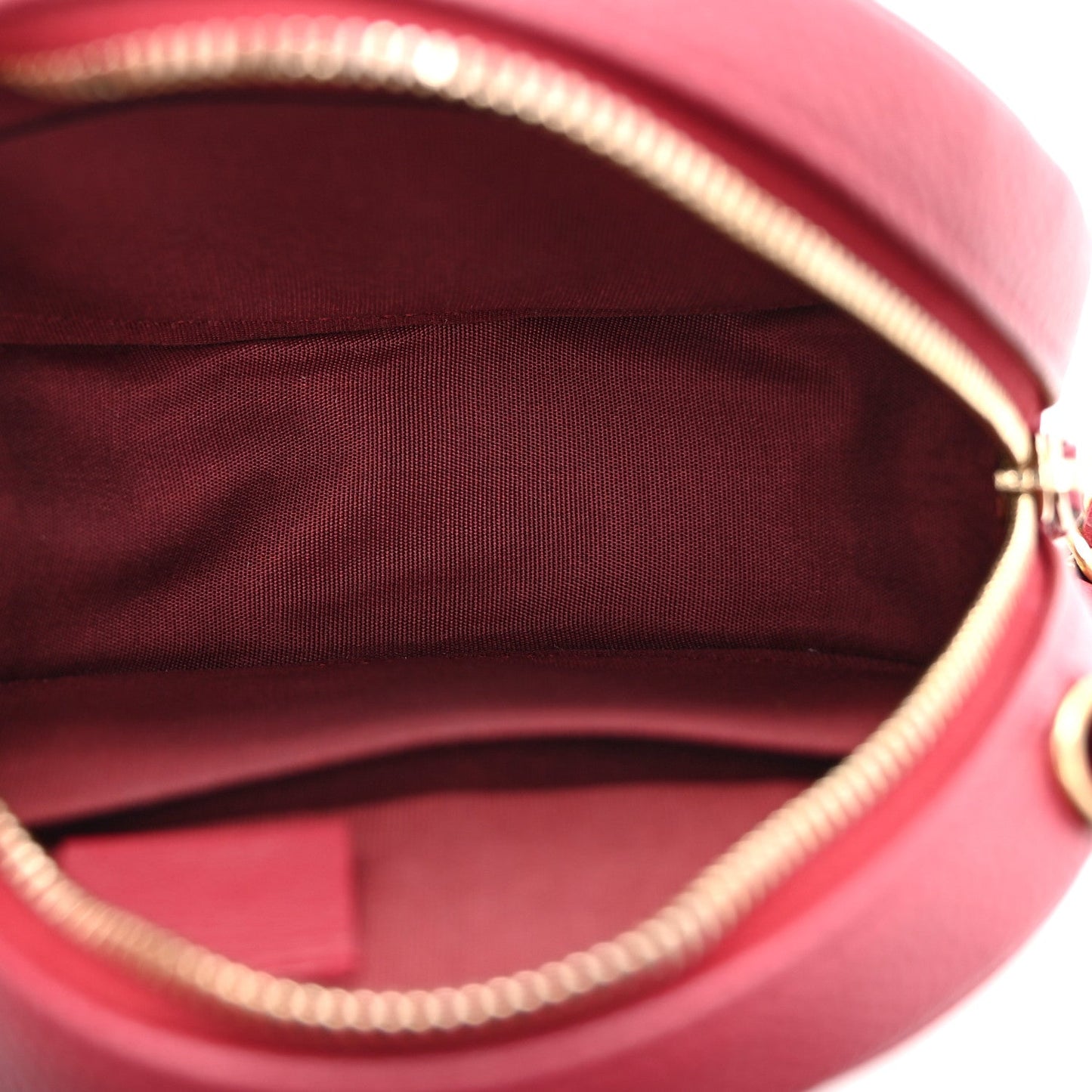 Caviar Quilted Round Filigree Crossbody Red